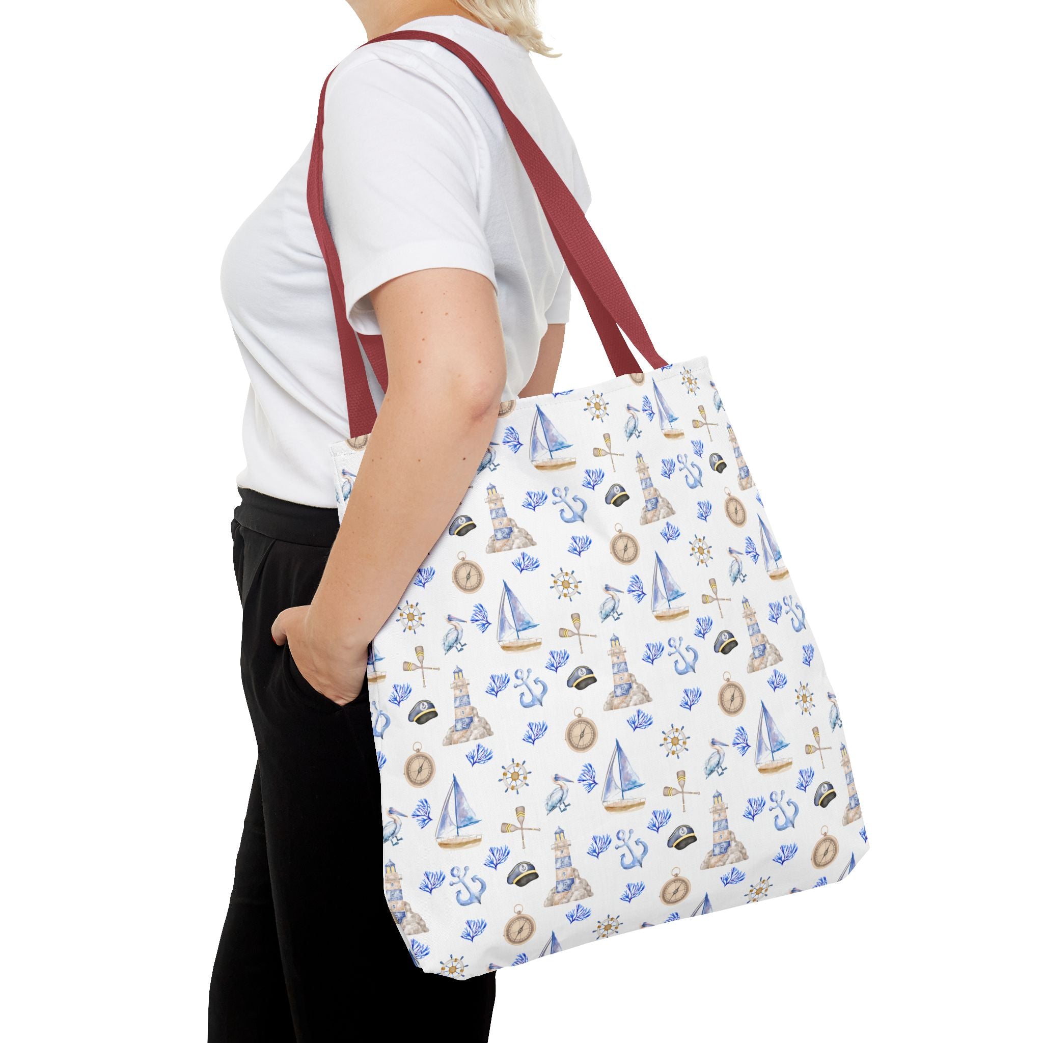 Sail Away - Nautical Themed Tote Bag, Beach Bag, Sailor Tote, Summer Essentials, Gift for Sea Lovers, Travel Bag