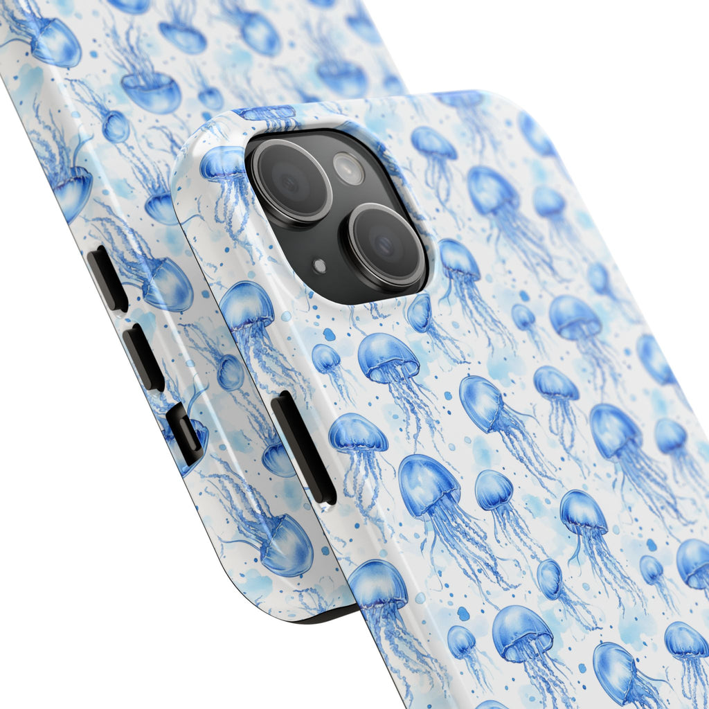 Blue Jellyfish Tough Phone Case | Unique Ocean Vibe | Gift for Marine Lovers, Durable Protection, Trendy Accessories, Beach Theme