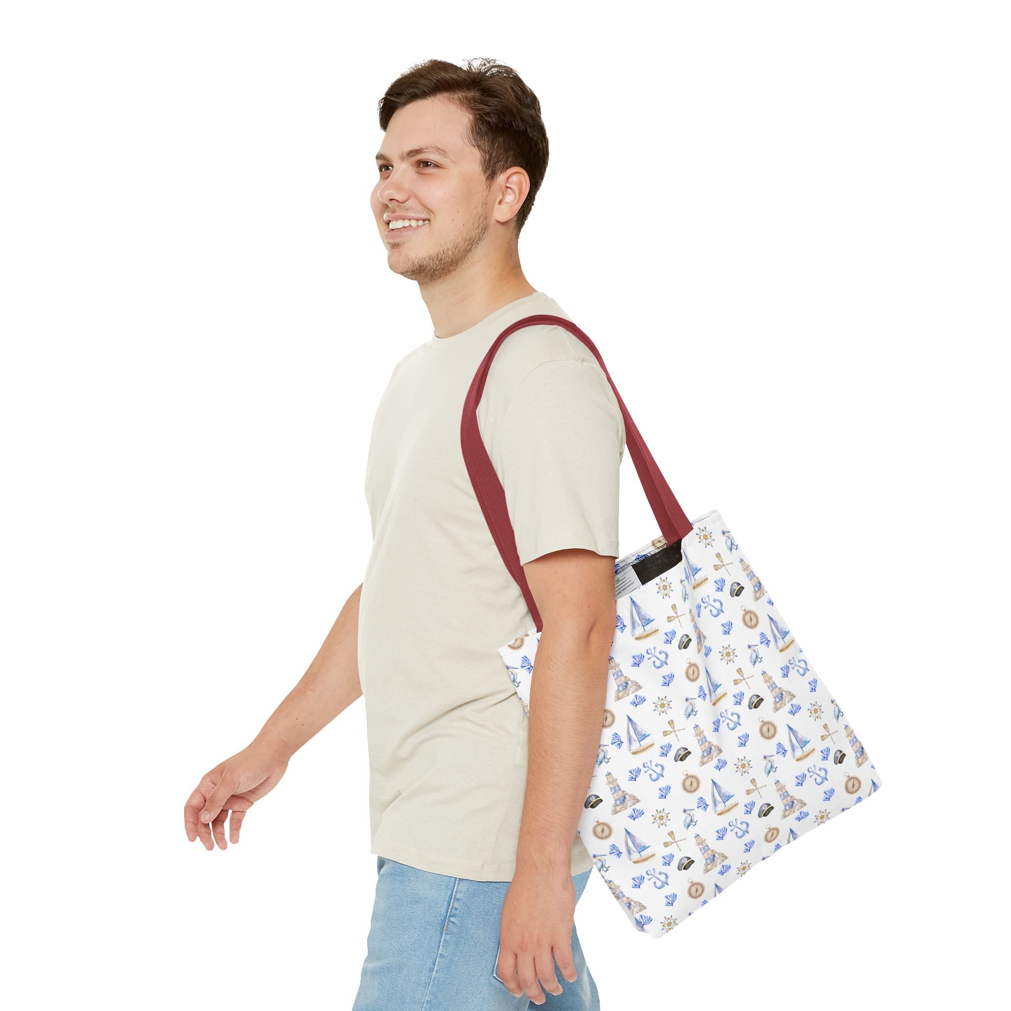 Sail Away - Nautical Themed Tote Bag, Beach Bag, Sailor Tote, Summer Essentials, Gift for Sea Lovers, Travel Bag