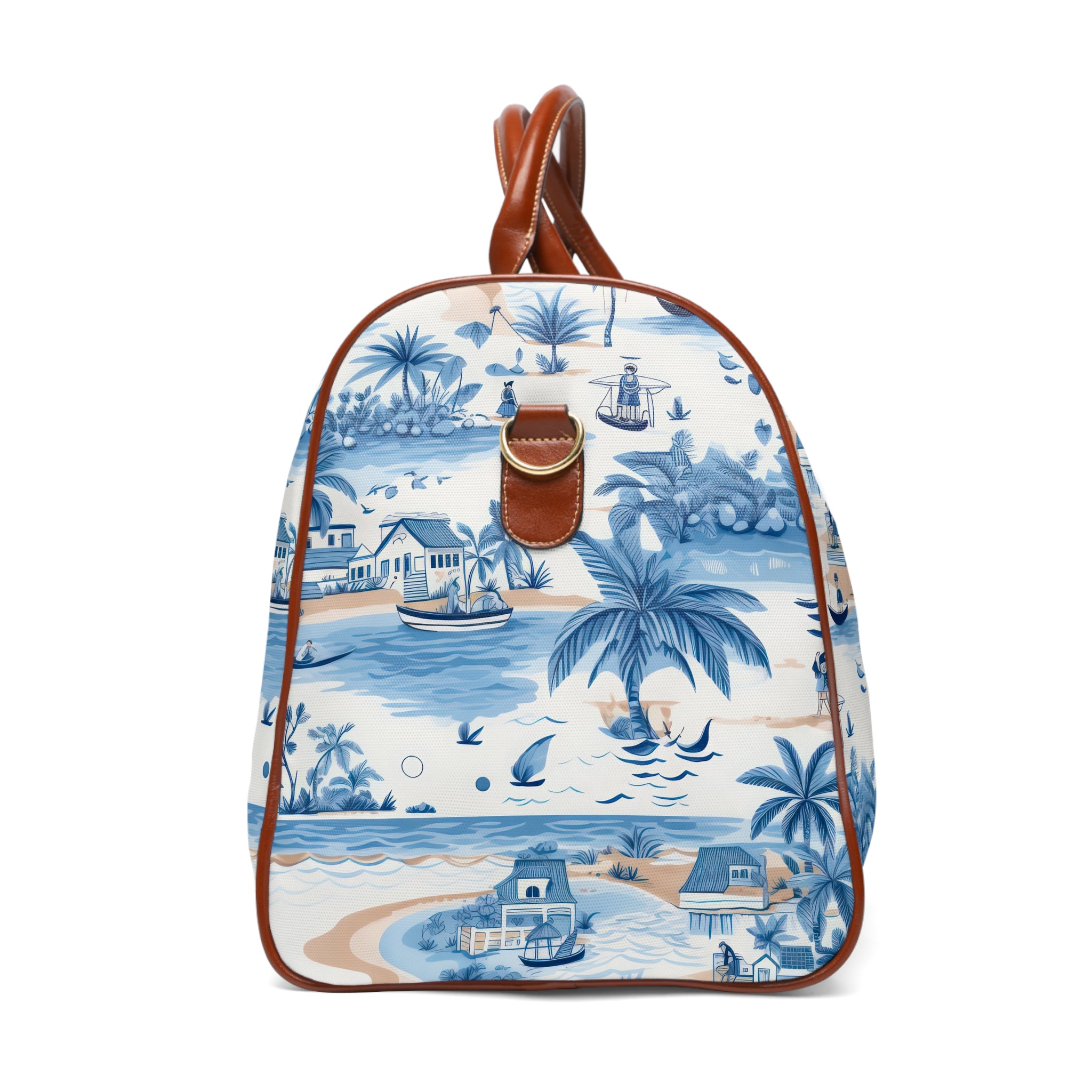 Tropical Blue- Stylish Waterproof Travel Bag, Beach Vacation Tote, Weekender Duffel, Weekend Getaway Bag, Summer Travel Companion