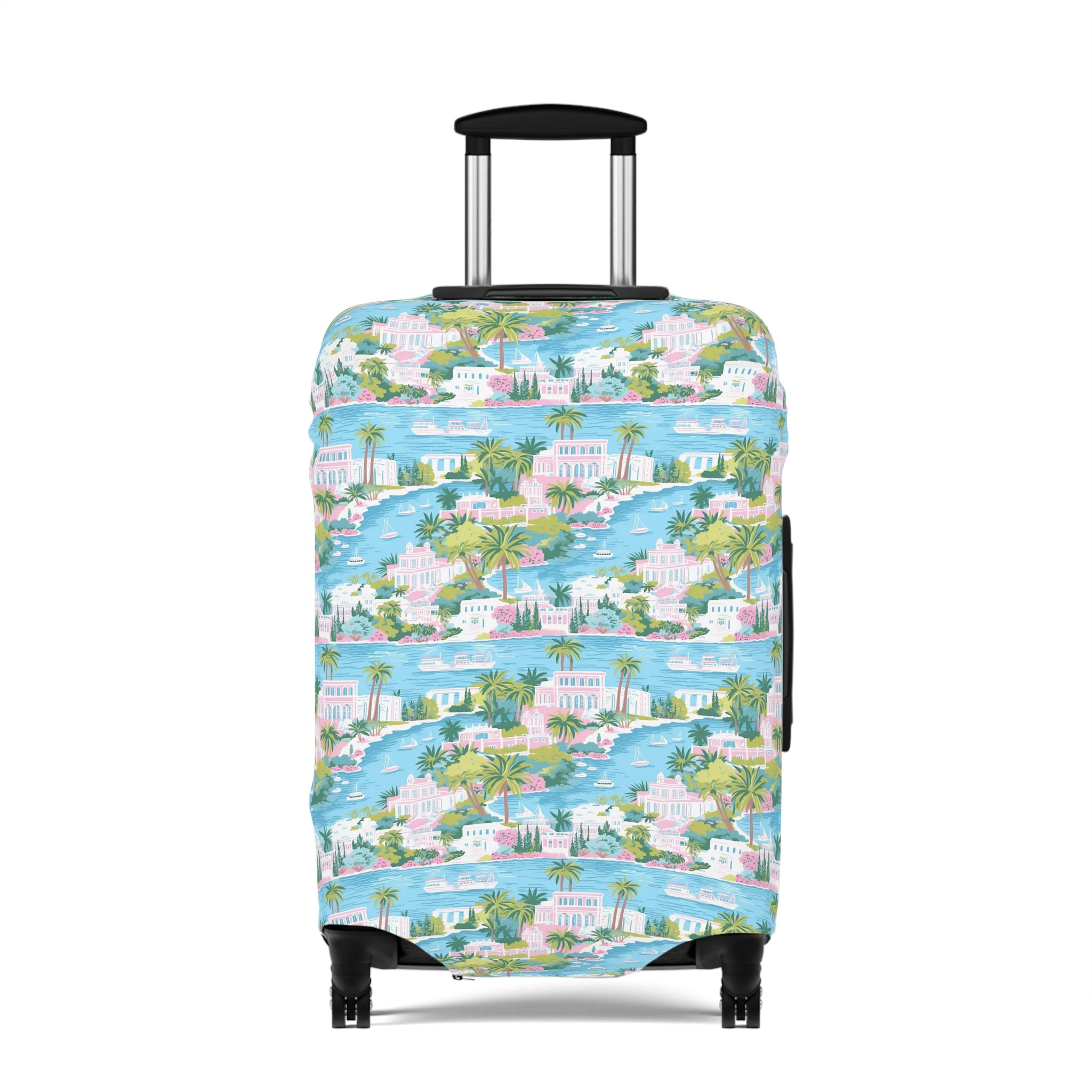 Greek Island - Tropical Luggage Cover - Travel Style, Vacation Accessory, Unique Gift, Summer Travel, Beach Getaway