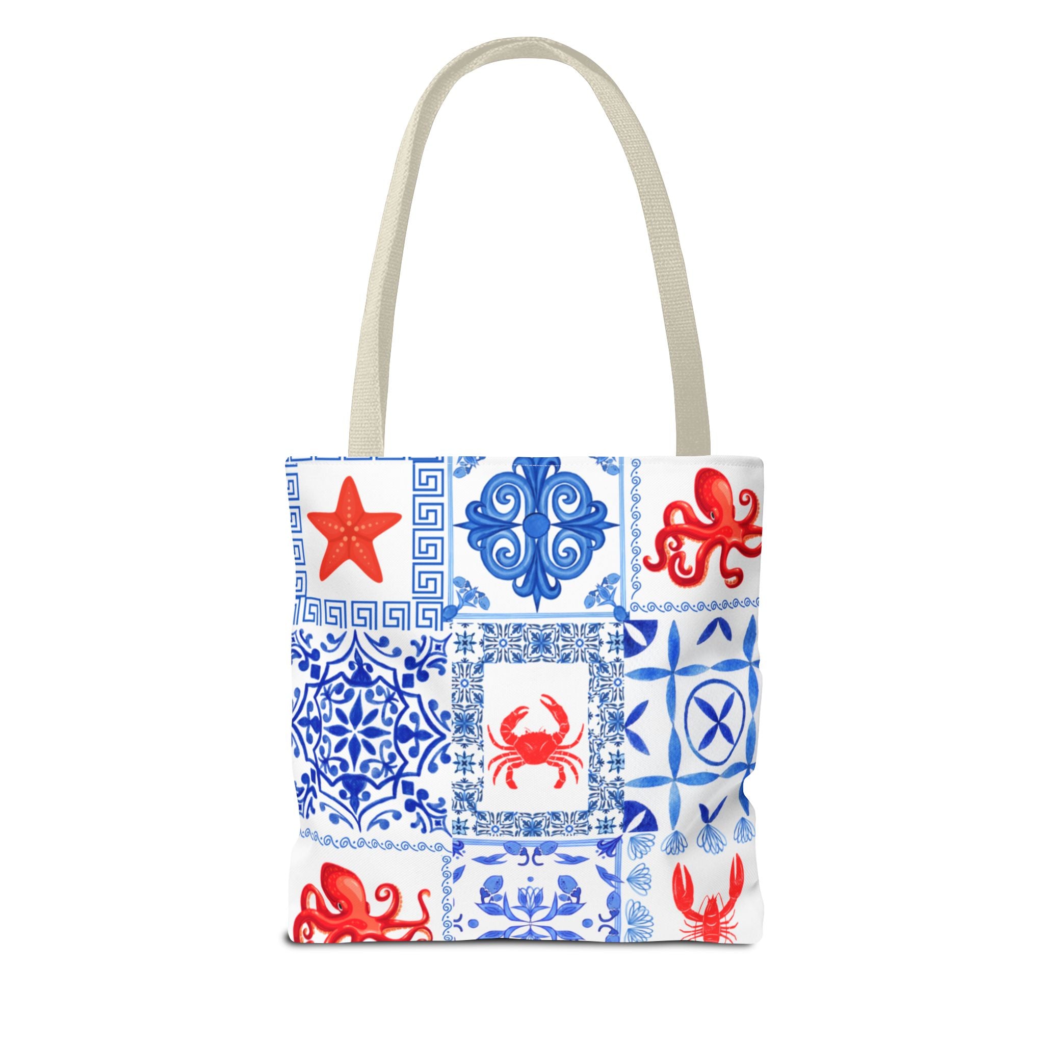 Greek Sea - Ocean-Inspired Tote Bag, Nautical Style, Beach Bags, Gift for Her, Summer Accessory, Trendy Shopping Tote, AOP Design