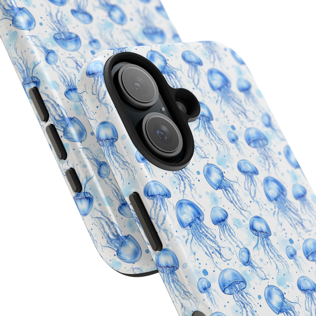 Blue Jellyfish Tough Phone Case | Unique Ocean Vibe | Gift for Marine Lovers, Durable Protection, Trendy Accessories, Beach Theme