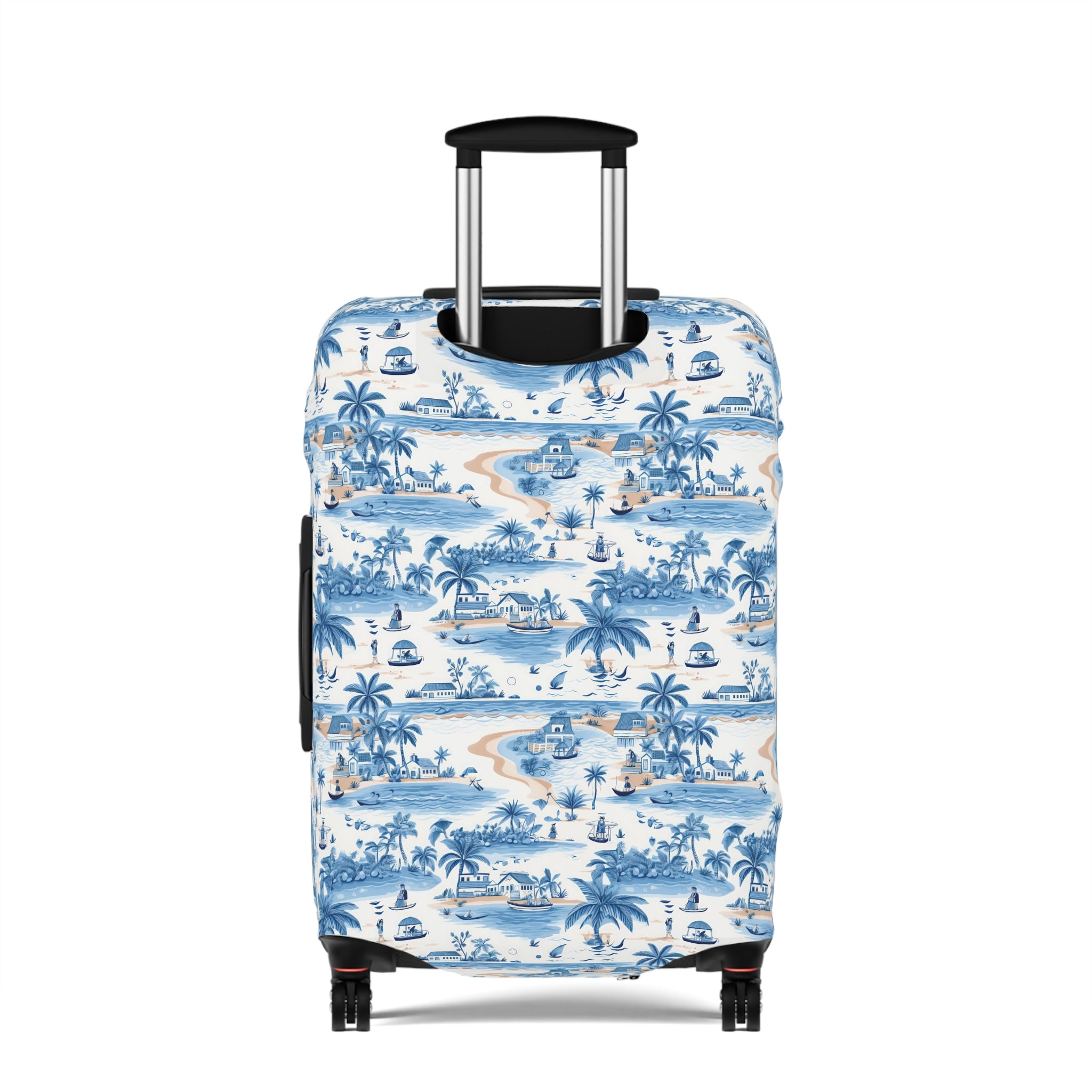 Tropical Blue- Chic Travel Luggage Cover | Stylish Case for Suitcase, Travel Accessory, Gift for Travelers, Personalized Luggage Protection