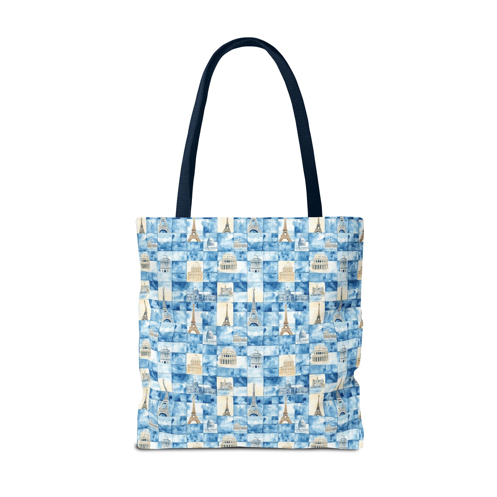 Europe- Chic Tote Bag with Blue Pattern, Stylish Shopping Tote, Beach Bag, Eco-Friendly Tote, Perfect Gift for Her