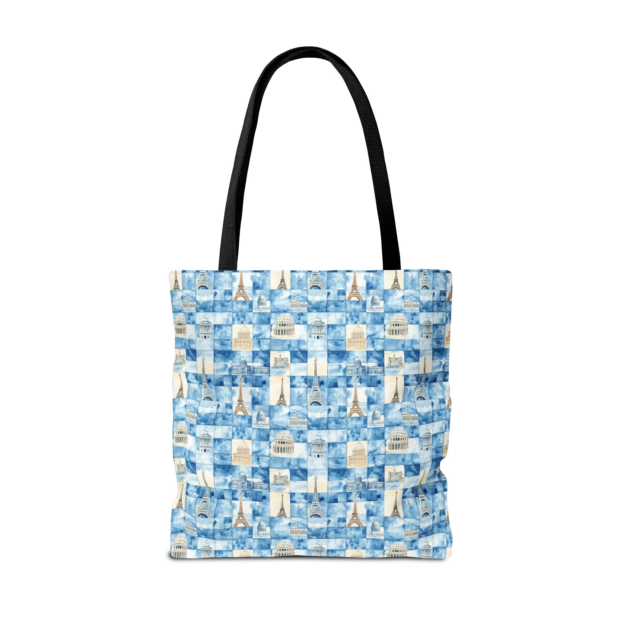 Europe- Chic Tote Bag with Blue Pattern, Stylish Shopping Tote, Beach Bag, Eco-Friendly Tote, Perfect Gift for Her
