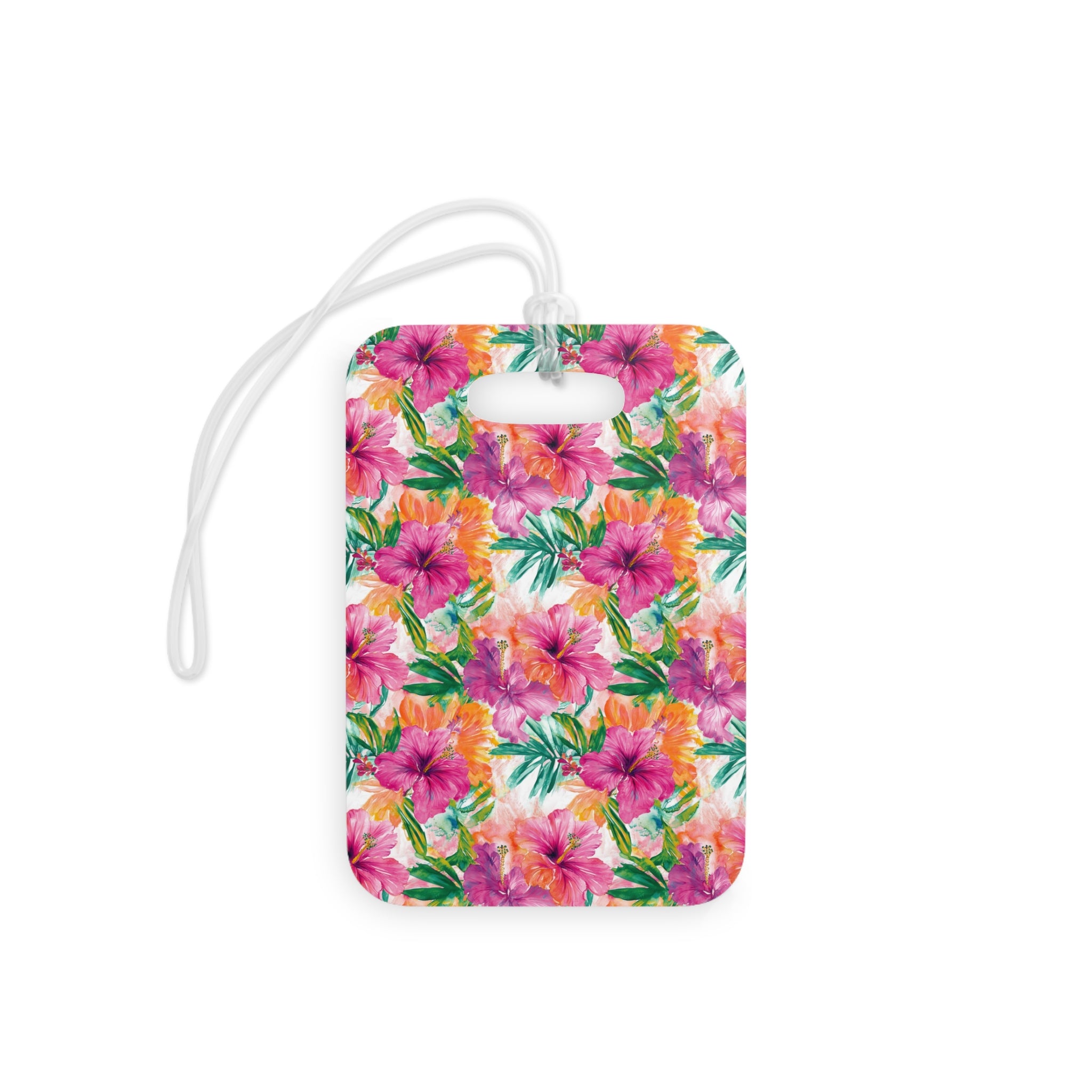 Pink Tropical Floral Luggage Tag, Travel Accessories, Luggage, Vacation must have, Beach Vacation Supplies