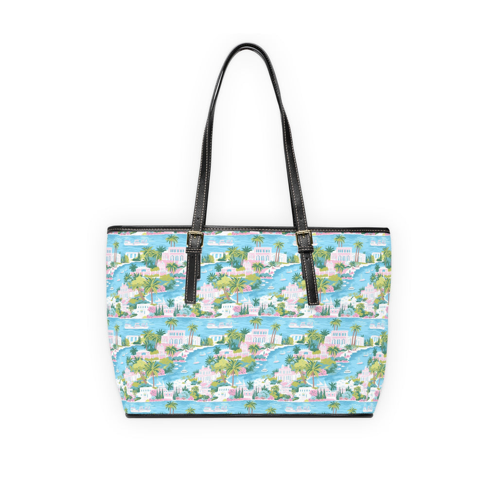 Greek Island -PU Leather Shoulder Bag for Daily Use, Fashion Tote, Stylish Handbag, Travel Accessory, Gift for Her
