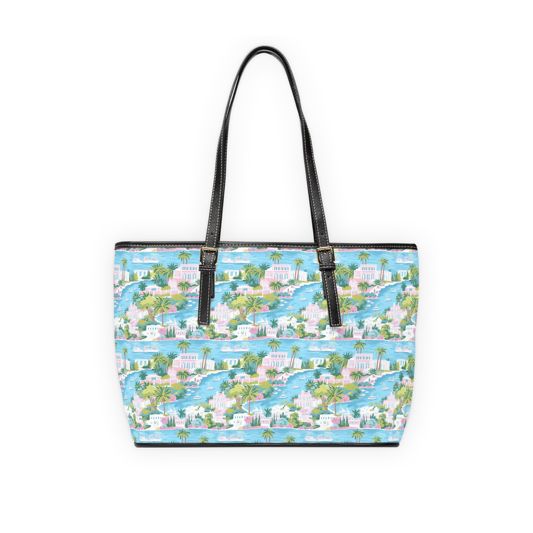 Greek Island -PU Leather Shoulder Bag for Daily Use, Fashion Tote, Stylish Handbag, Travel Accessory, Gift for Her