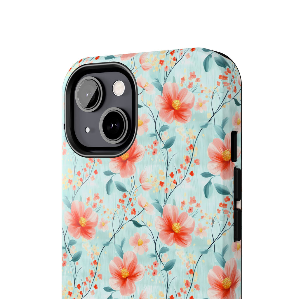Teal Daisy- Floral Tough Phone Cases, Durable Phone Cover, Stylish Cell Phone Case, Protective Case for Women, Gift for Flower Lovers