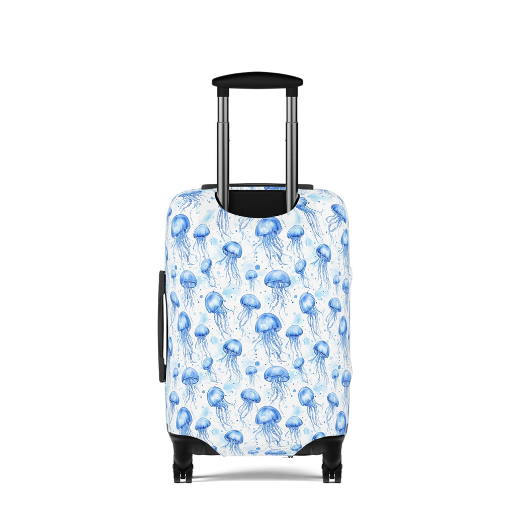 Blue Jellyfish - Vibrant Jellyfish Luggage Cover with Ocean Vibes, Travel Accessory for Beach Lovers, Vacation Essentials, Unique Gift Idea