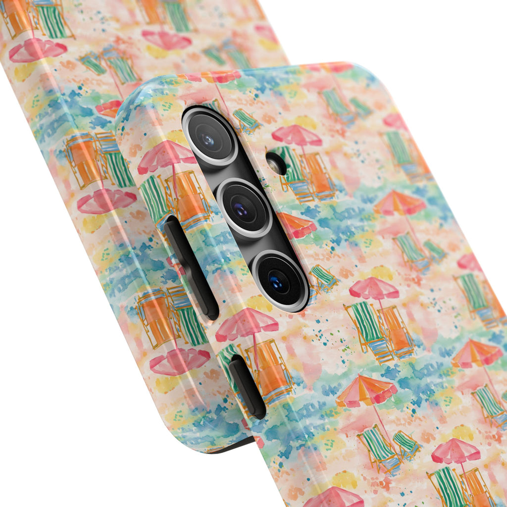 Beach Vibes - Colorful Beach Scene Tough Phone Cases | Summer Vibes, Beach Lover Gift, Durable Case, Phone Accessories, Fun Design