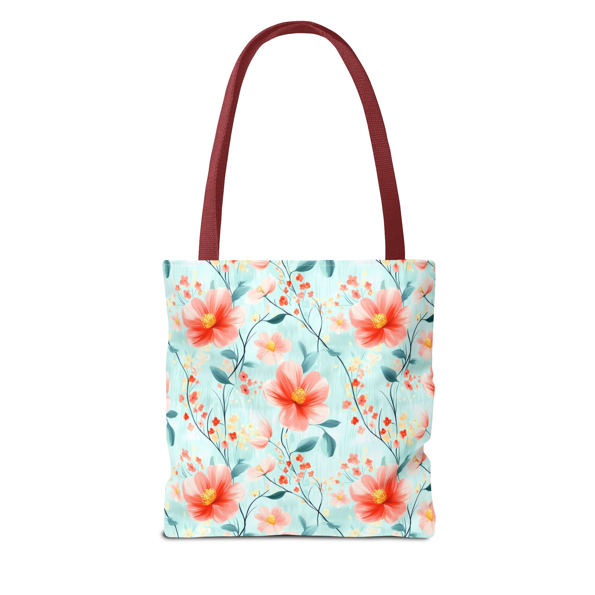 Teal Daisy - Floral Tote Bag, Boho Chic Carryall, Beach Bag, Gifts for Her, Spring Fashion Accessory, Eco-Friendly Shopping Bag