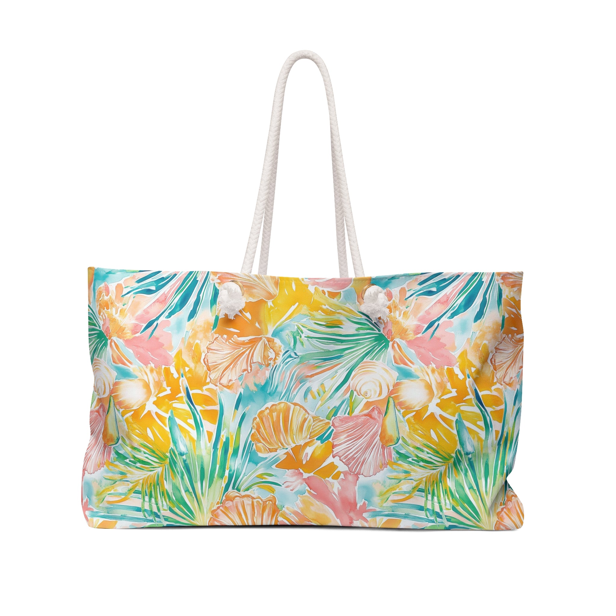 Neon Tropics Weekender Tote Bag, Beach Bag, Beach Tote, Large tote bag, Vacation Bag, Bridesmaid Gift