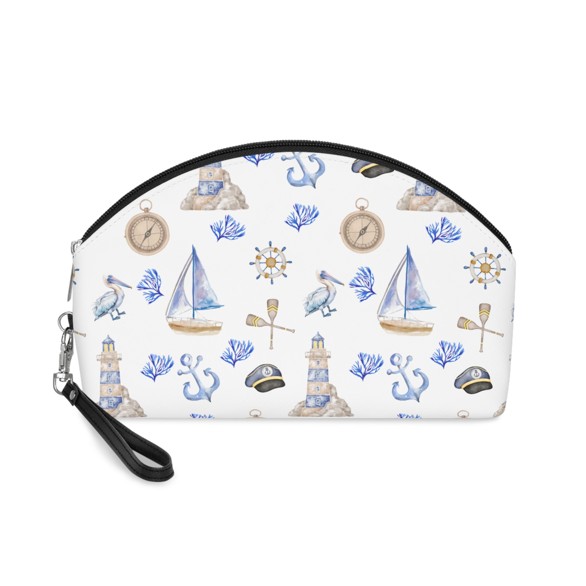 Sail AWAY - Nautical-Themed Makeup Bag for Travelers, Cosmetic Pouch, Organizer, Beach Accessories, Gift for Her