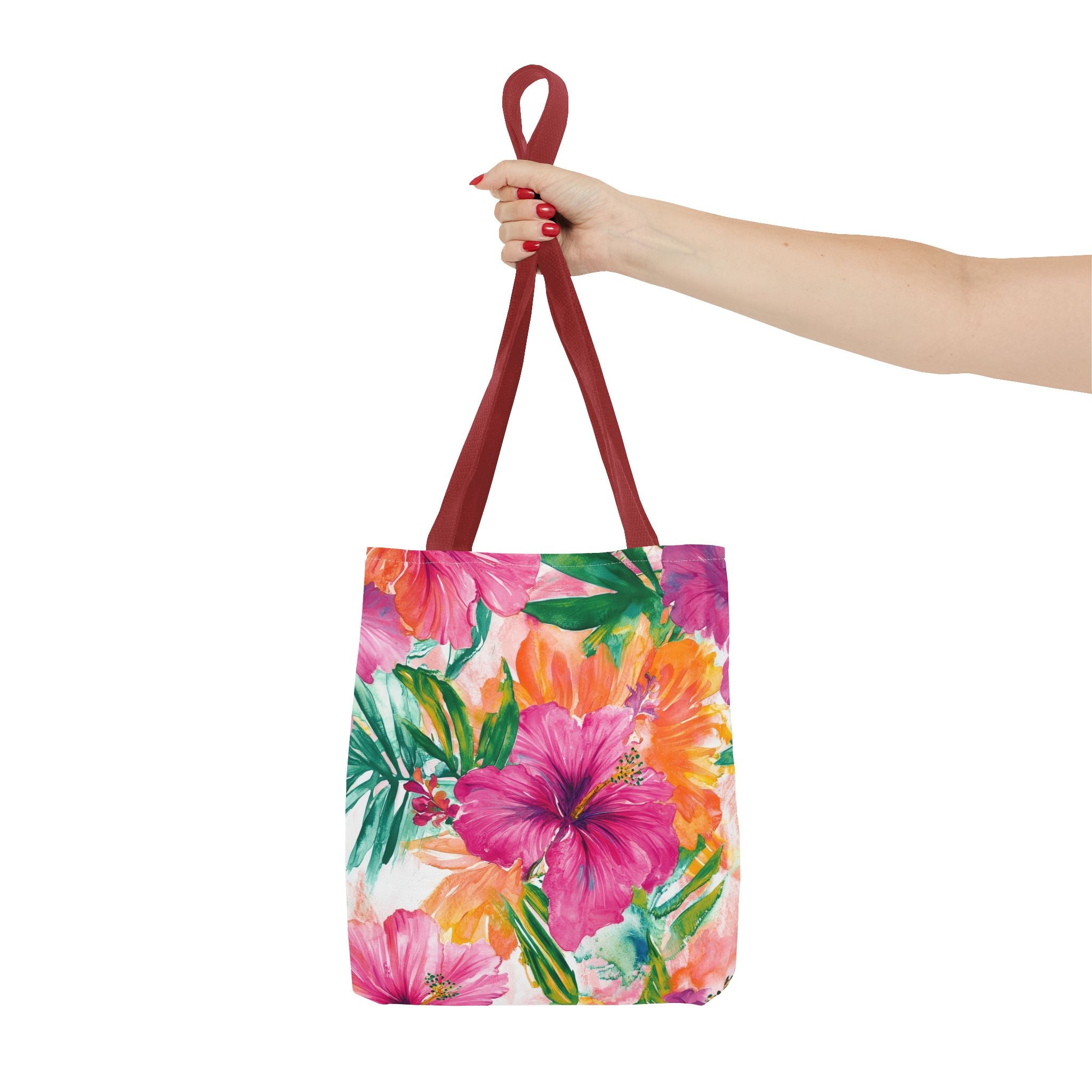 Pink Torpical Floral Tote Bag | Perfect for Beach Days, Shopping, or Gifts | Eco-Friendly, Lightweight, Summer Vibes, Travel Essential