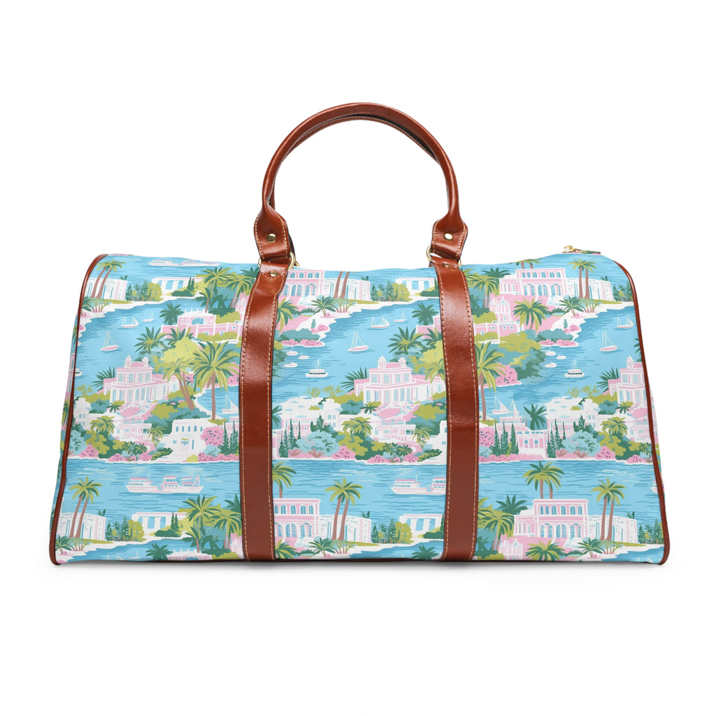 Greek Island - Waterproof Travel Tote Bag, Stylish Carry-On, Beach Trip Essential, Weekend Getaway, Travel Accessories for Adventurers