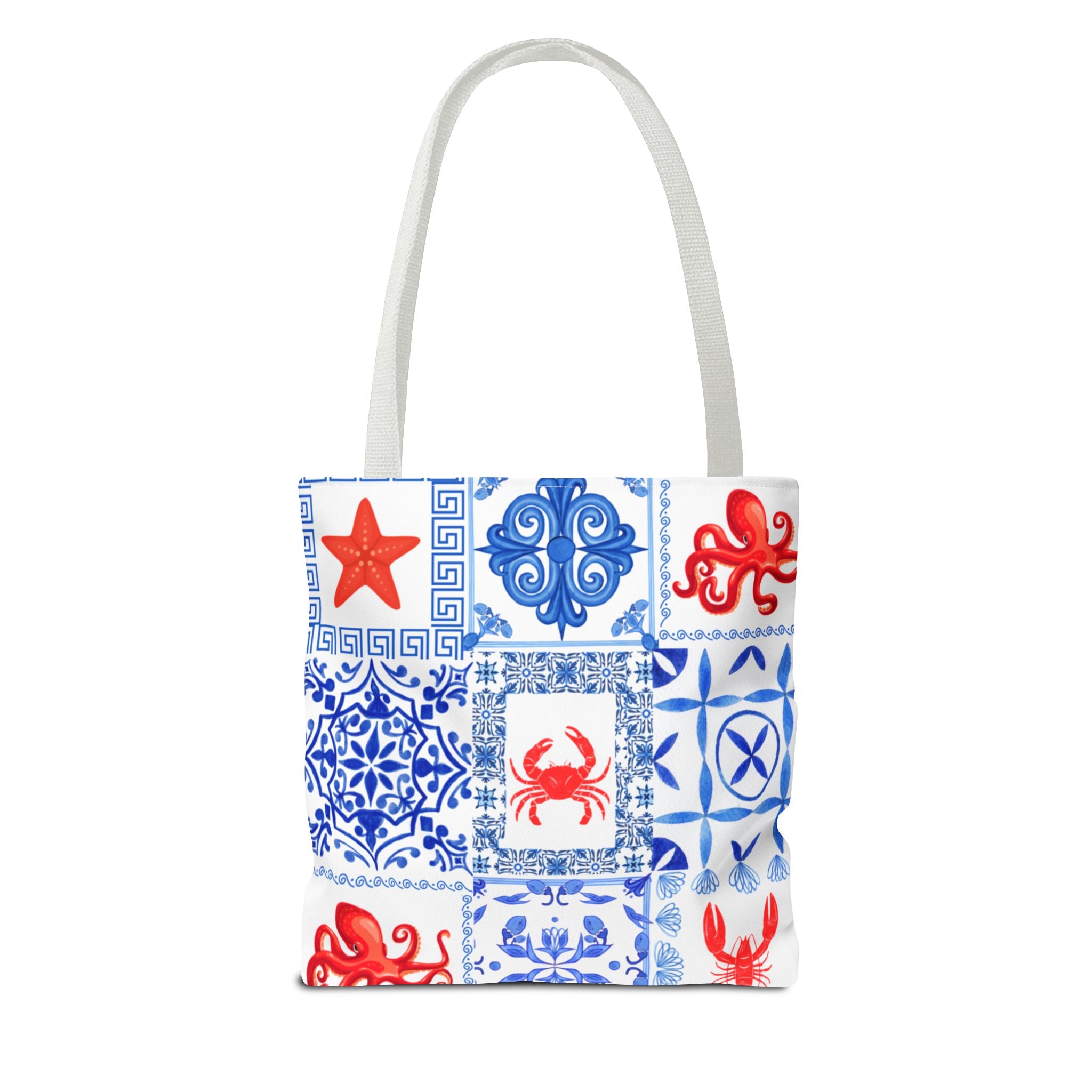 Greek Sea - Ocean-Inspired Tote Bag, Nautical Style, Beach Bags, Gift for Her, Summer Accessory, Trendy Shopping Tote, AOP Design