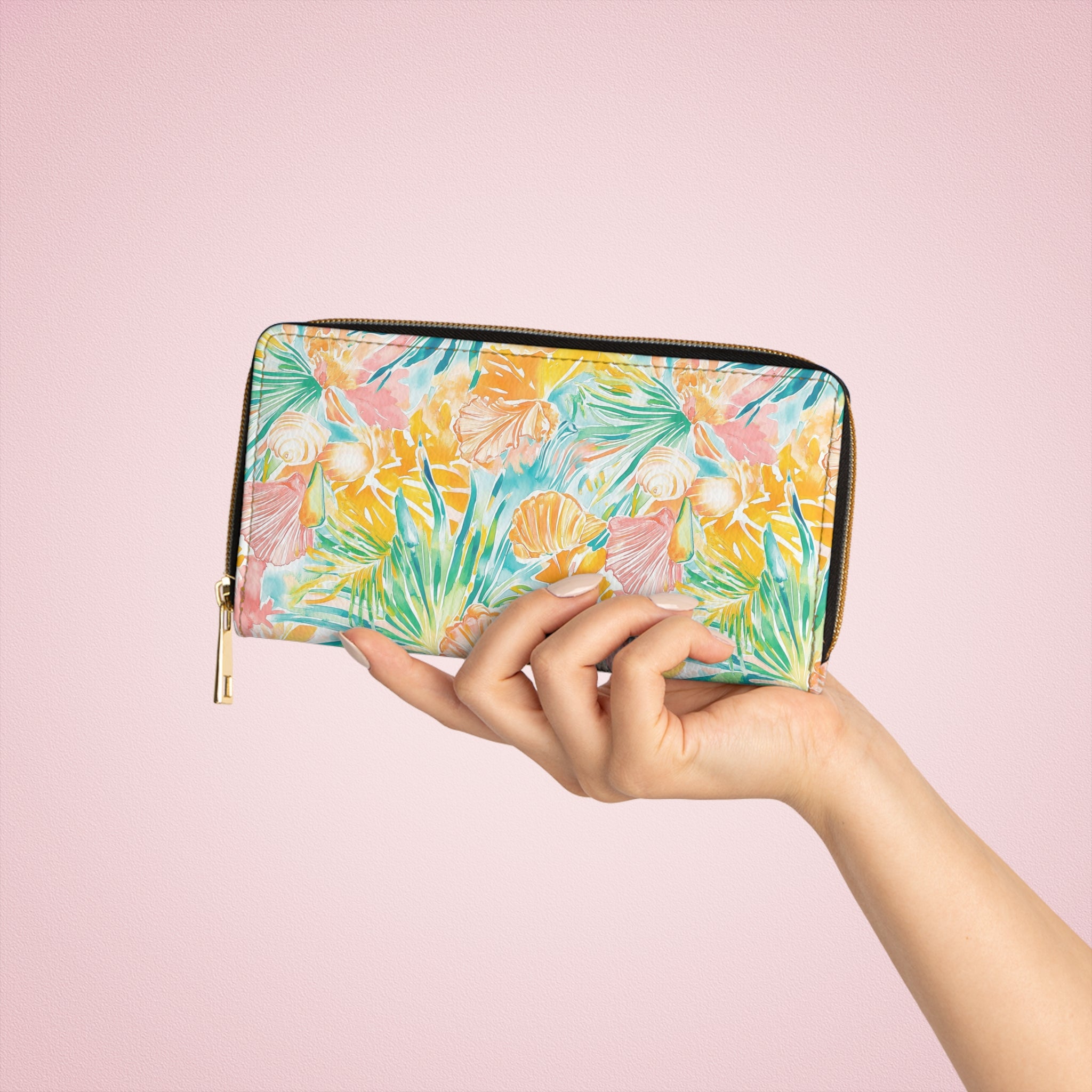 Neon Tropics Vegan Leather Wallet - Perfect for Summer Adventures, Beach Days, Travel, Gifts, and Everyday Use