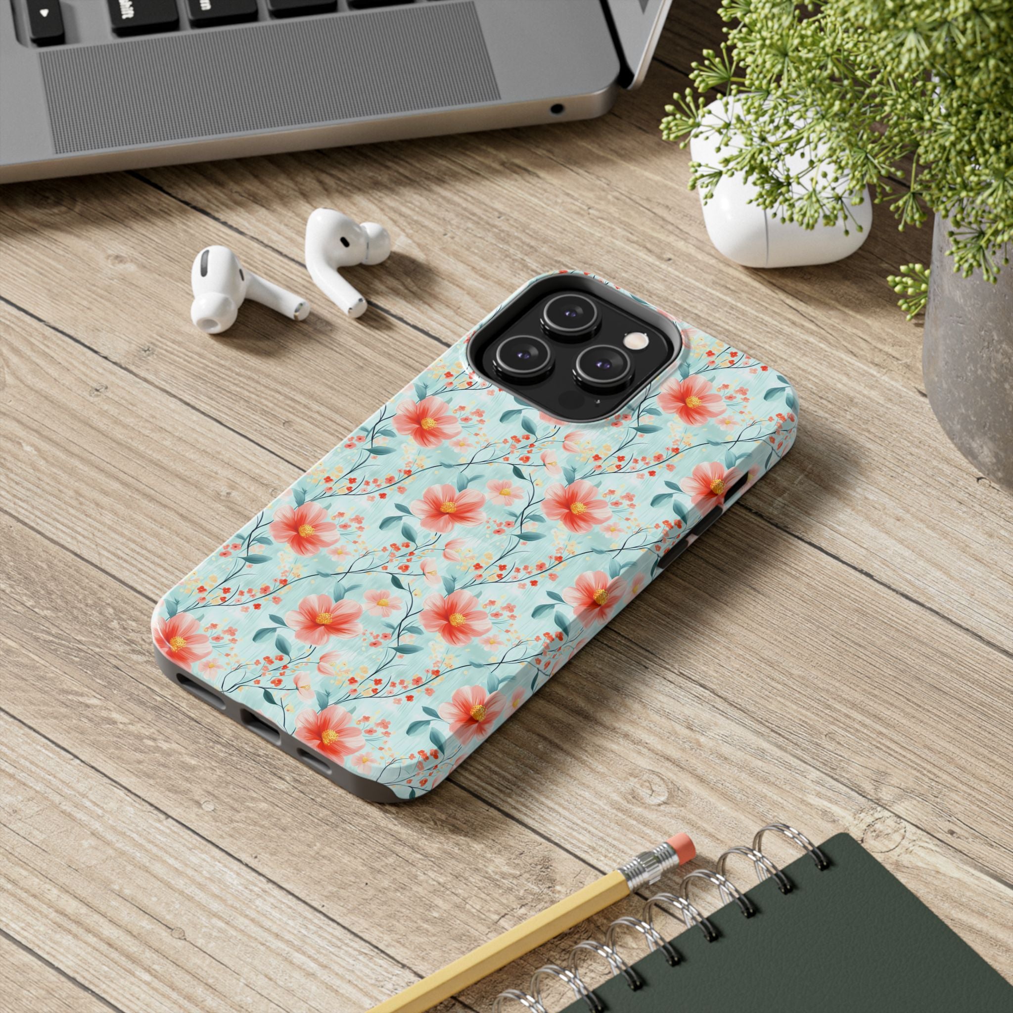 Teal Daisy- Floral Tough Phone Cases, Durable Phone Cover, Stylish Cell Phone Case, Protective Case for Women, Gift for Flower Lovers