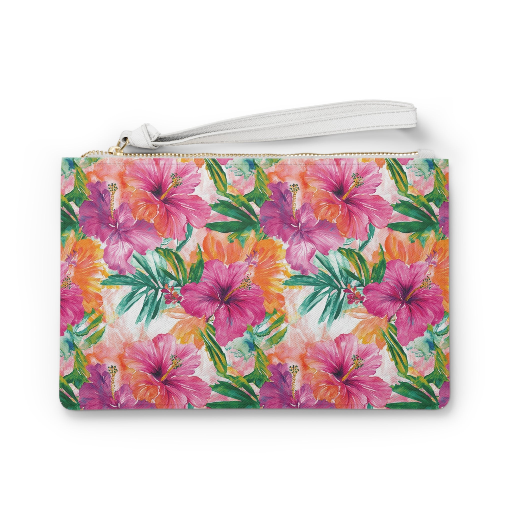 Pink Tropical Floral Clutch Bag, Summer Accessory, Vacation Purse, Gift for Her, Beach Bag, Party Ready
