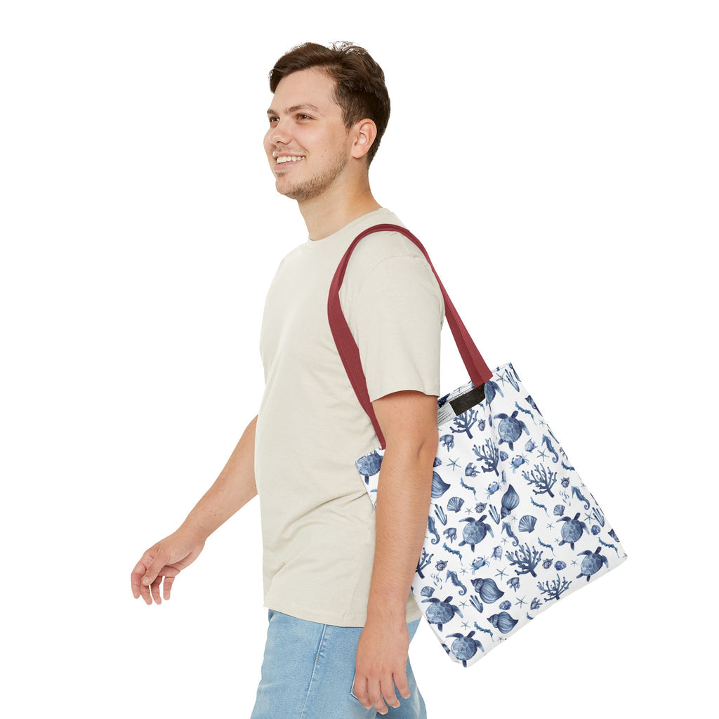 Deep Blue Sea - Coastal fish Dreams Tote Bag, Ocean-Inspired Beach Bag, Nautical Gift for Her, Summer Essentials, Travel Tote, Marine Animal Design