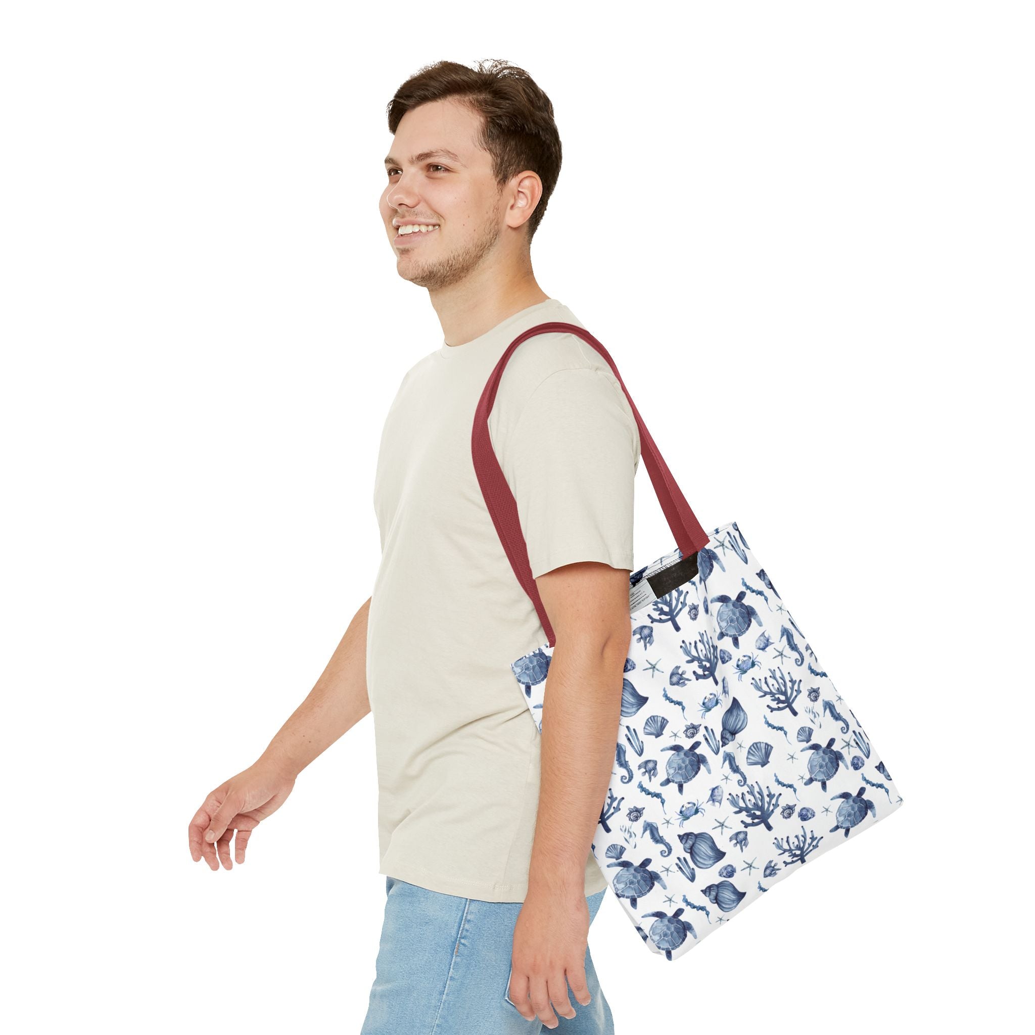 Deep Blue Sea - Coastal fish Dreams Tote Bag, Ocean-Inspired Beach Bag, Nautical Gift for Her, Summer Essentials, Travel Tote, Marine Animal Design