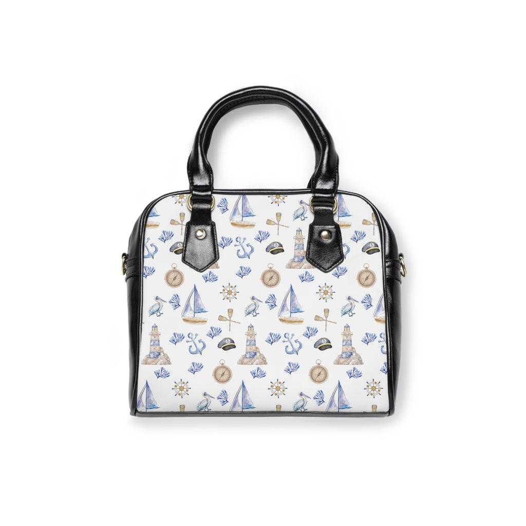 Sail Away- Shoulder Handbag, sailboat and light house pattern