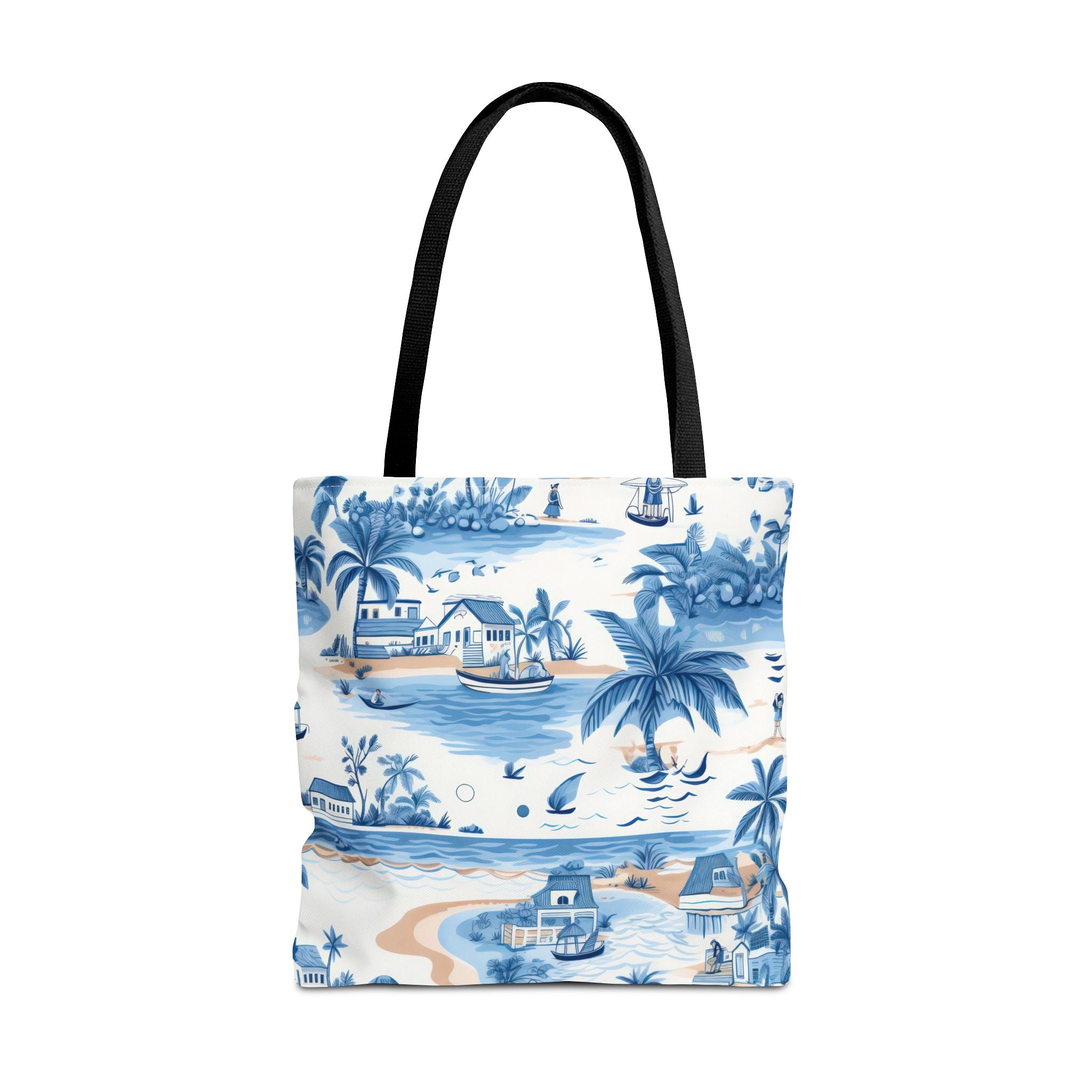 tropical Blue- Coastal Blue Tote Bag - Beach Vibes, Summer Travel, Eco-Friendly Shopping, Vacation Essentials, Gift for Ocean Lovers