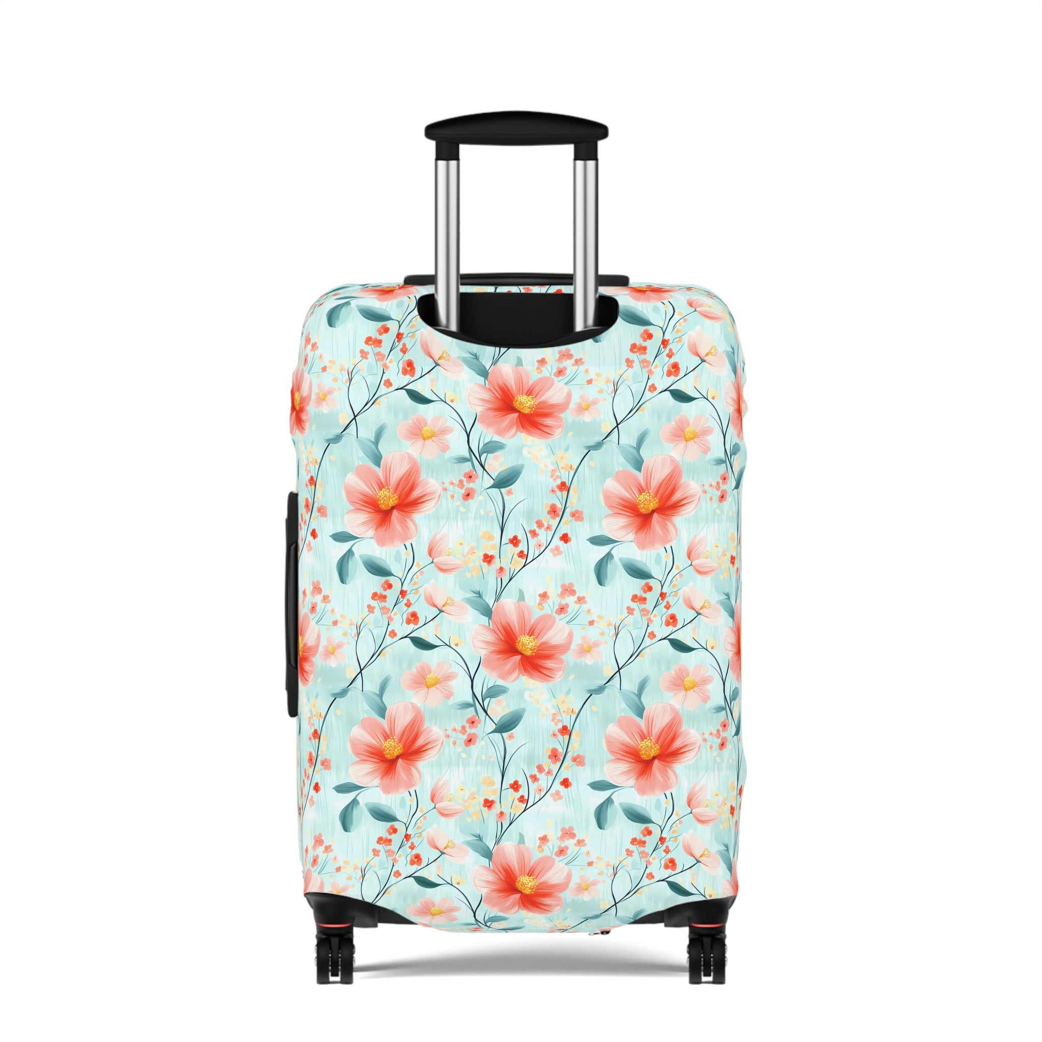 Teal Daisy - Floral Luggage Cover - Travel Accessory for Adventurers, Vacationers & Gift Seekers, Floral Pattern, Travel Essentials, Summer Trips