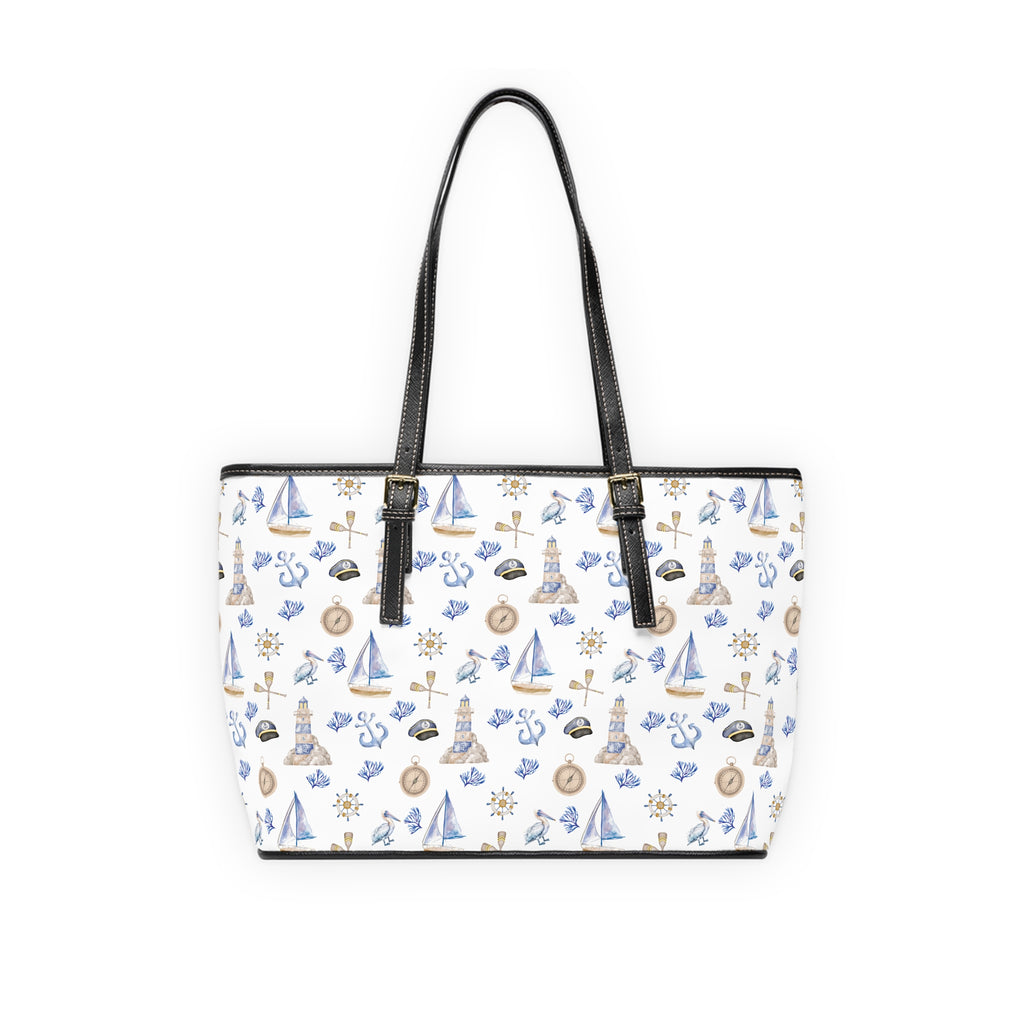Sail Away Shoulder Bag - Sailboat and Lighthouse Print