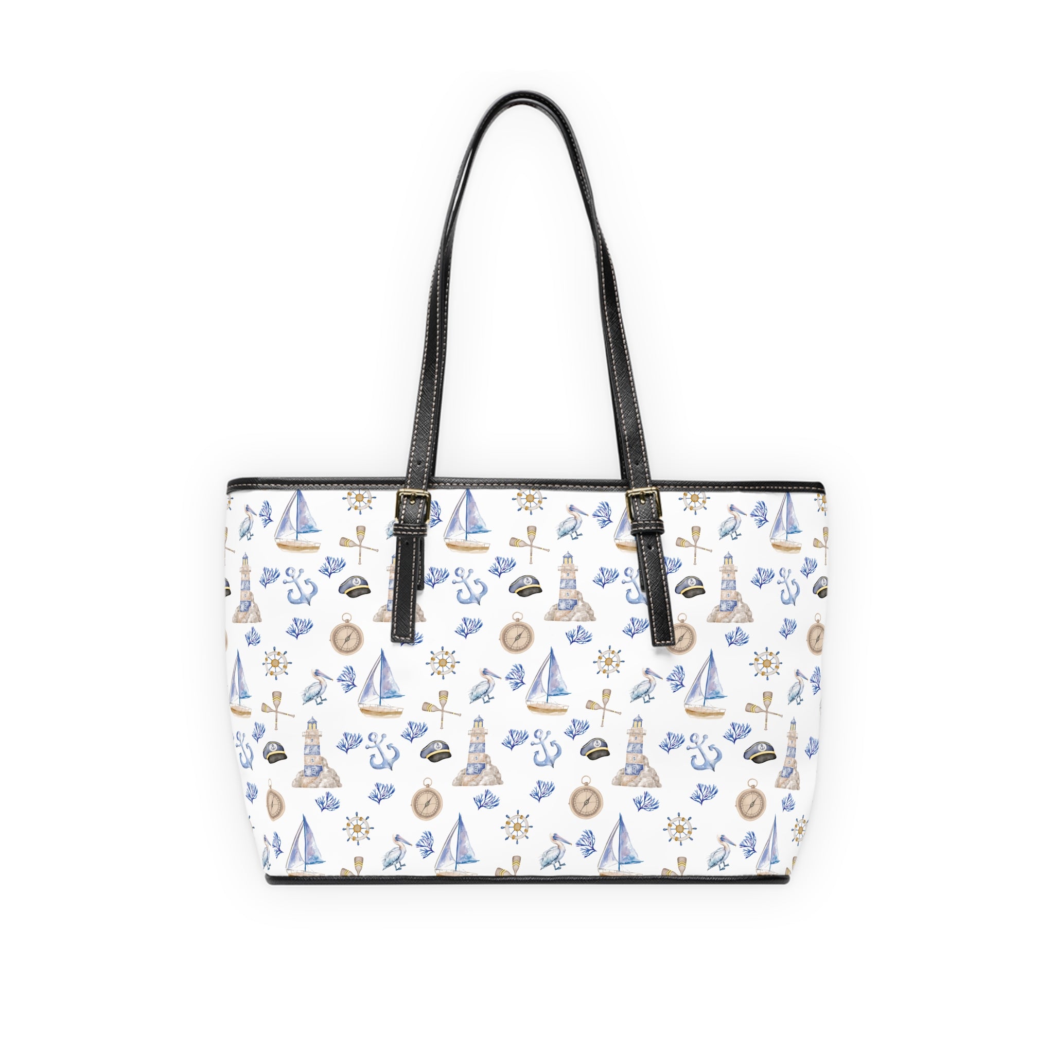 Sail Away Shoulder Bag - Sailboat and Lighthouse Print
