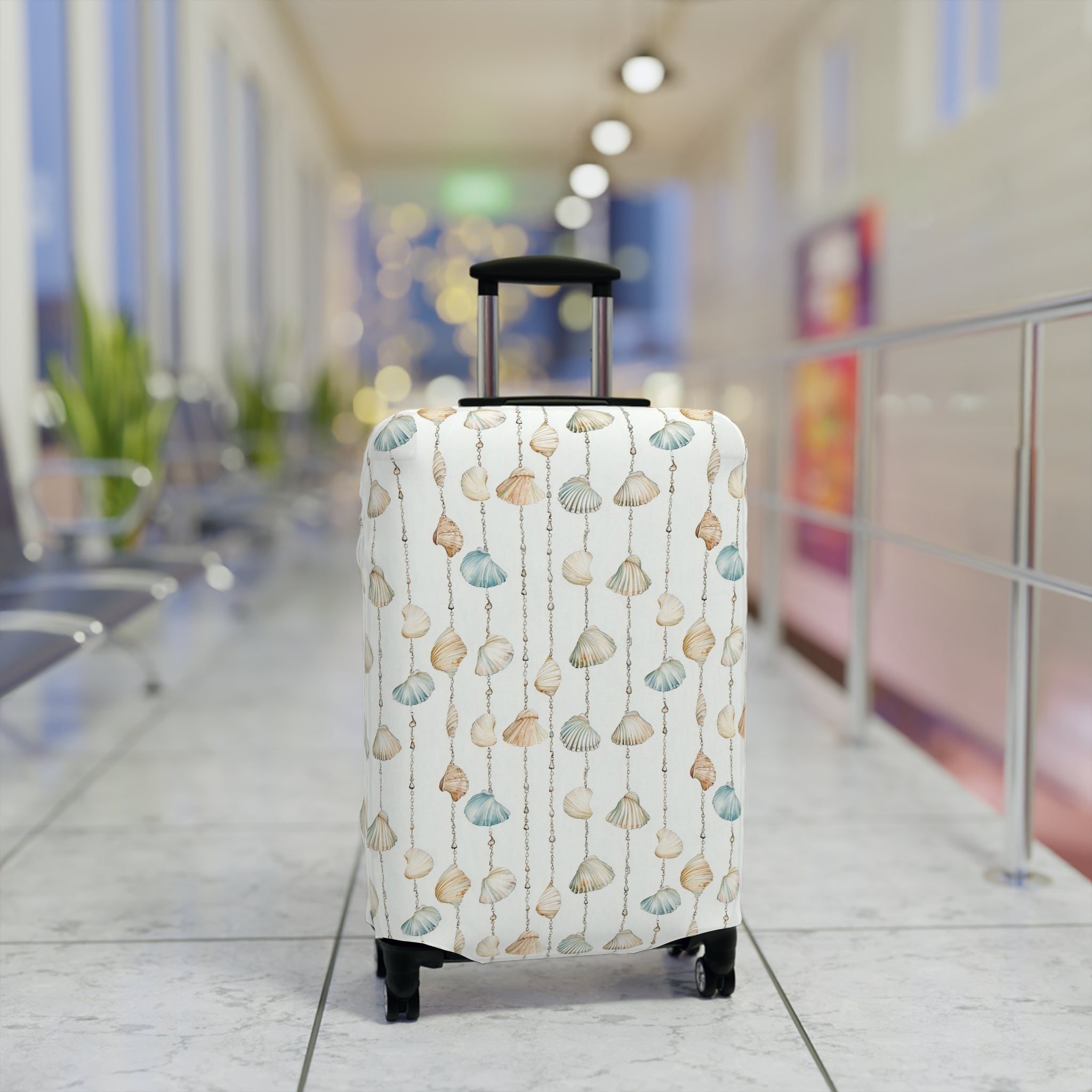 Seashell Lover- Coastal Shells Luggage Cover | Travel Protection, Beach Vibes, Vacation Accessory, Gift for Travelers, Nautical Theme
