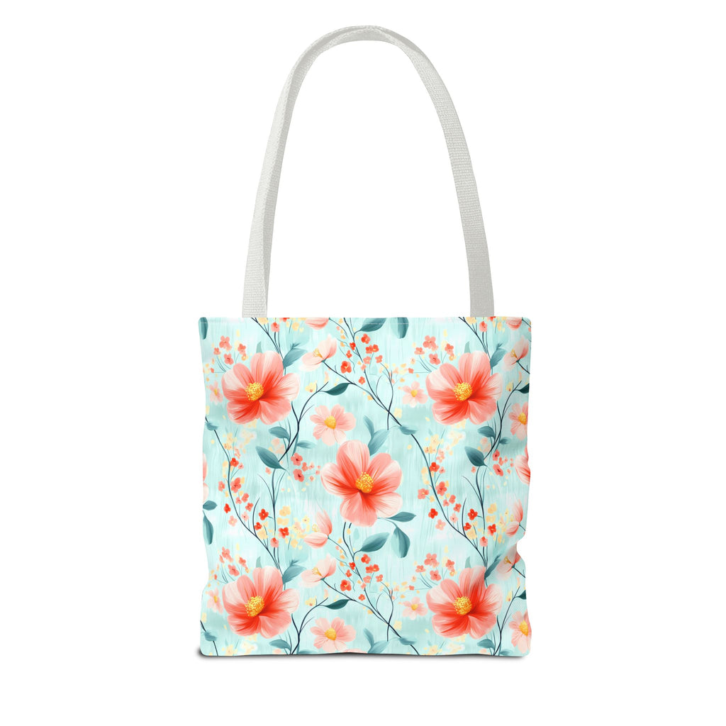 Teal Daisy - Floral Tote Bag, Boho Chic Carryall, Beach Bag, Gifts for Her, Spring Fashion Accessory, Eco-Friendly Shopping Bag