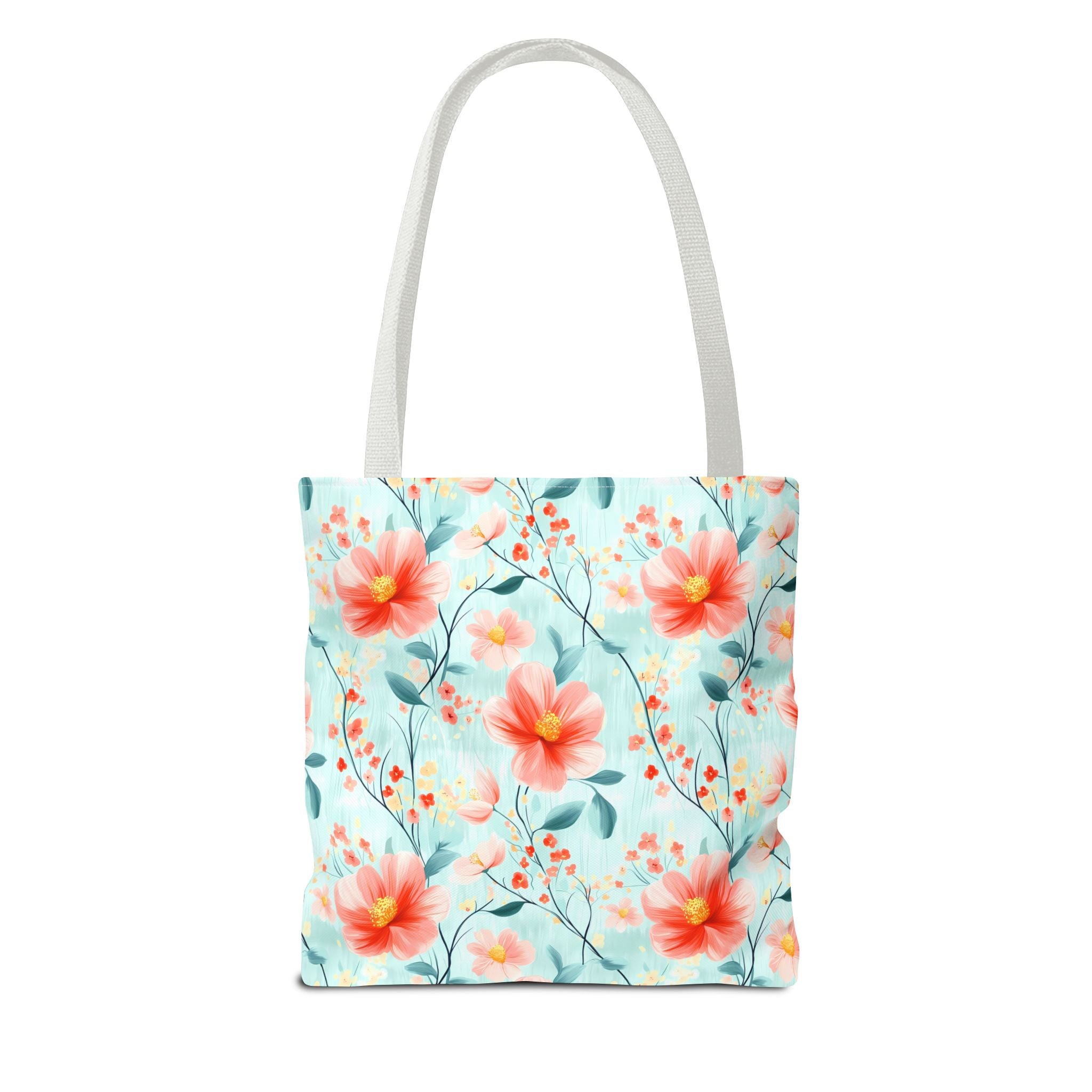 Teal Daisy - Floral Tote Bag, Boho Chic Carryall, Beach Bag, Gifts for Her, Spring Fashion Accessory, Eco-Friendly Shopping Bag