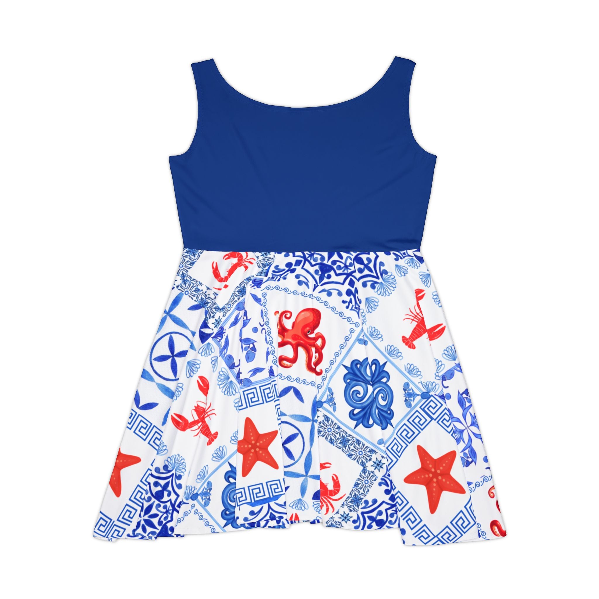 Greek Sea - Nautical Women's Skater Dress, Summer Casual Dress, Beach Vacation Fashion, Cute Gift for Her, Stylish AOP Dress