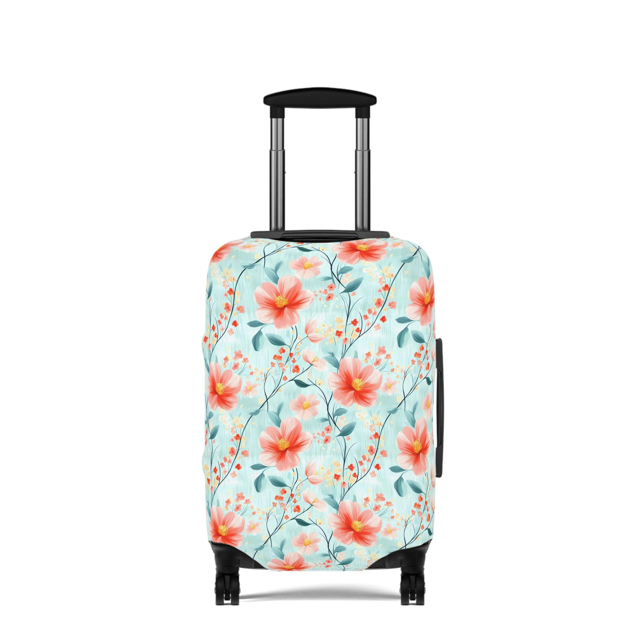 Teal Daisy - Floral Luggage Cover - Travel Accessory for Adventurers, Vacationers & Gift Seekers, Floral Pattern, Travel Essentials, Summer Trips