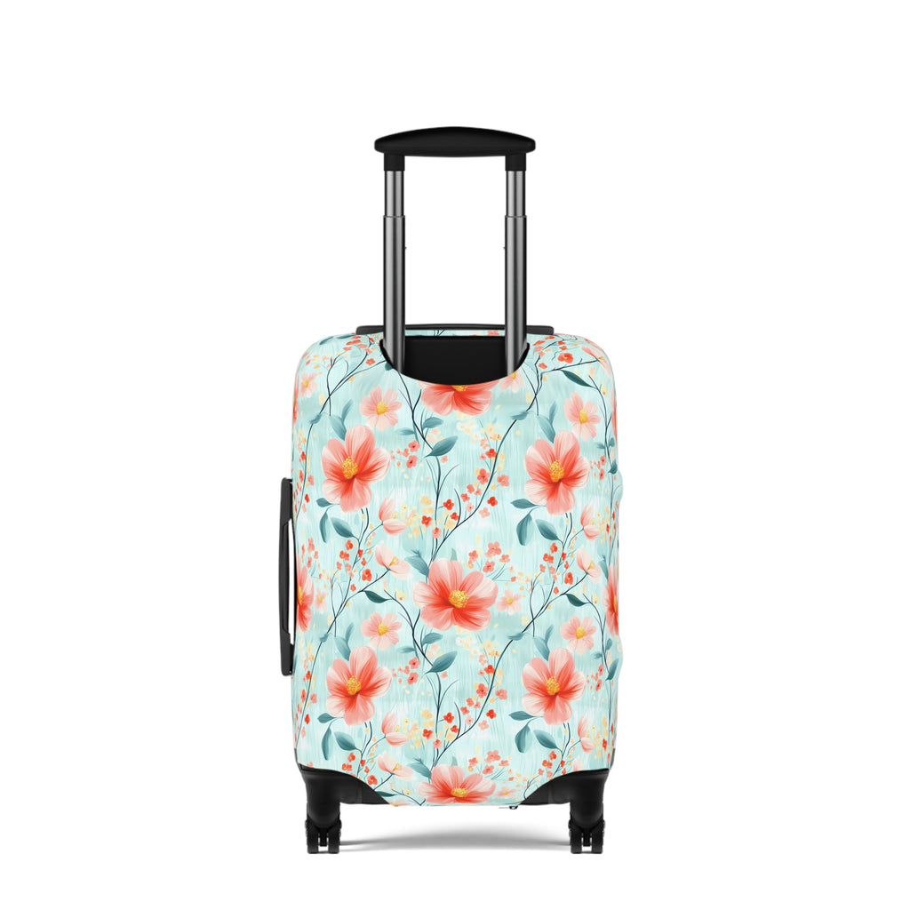 Teal Daisy - Floral Luggage Cover - Travel Accessory for Adventurers, Vacationers & Gift Seekers, Floral Pattern, Travel Essentials, Summer Trips