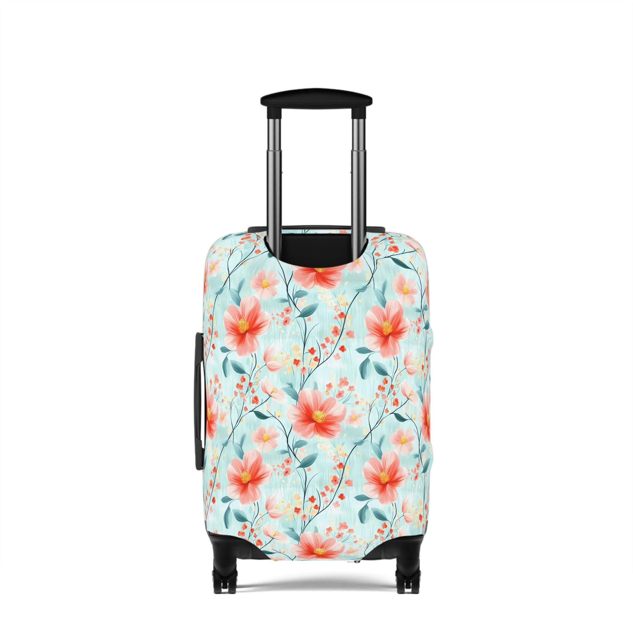 Teal Daisy - Floral Luggage Cover - Travel Accessory for Adventurers, Vacationers & Gift Seekers, Floral Pattern, Travel Essentials, Summer Trips