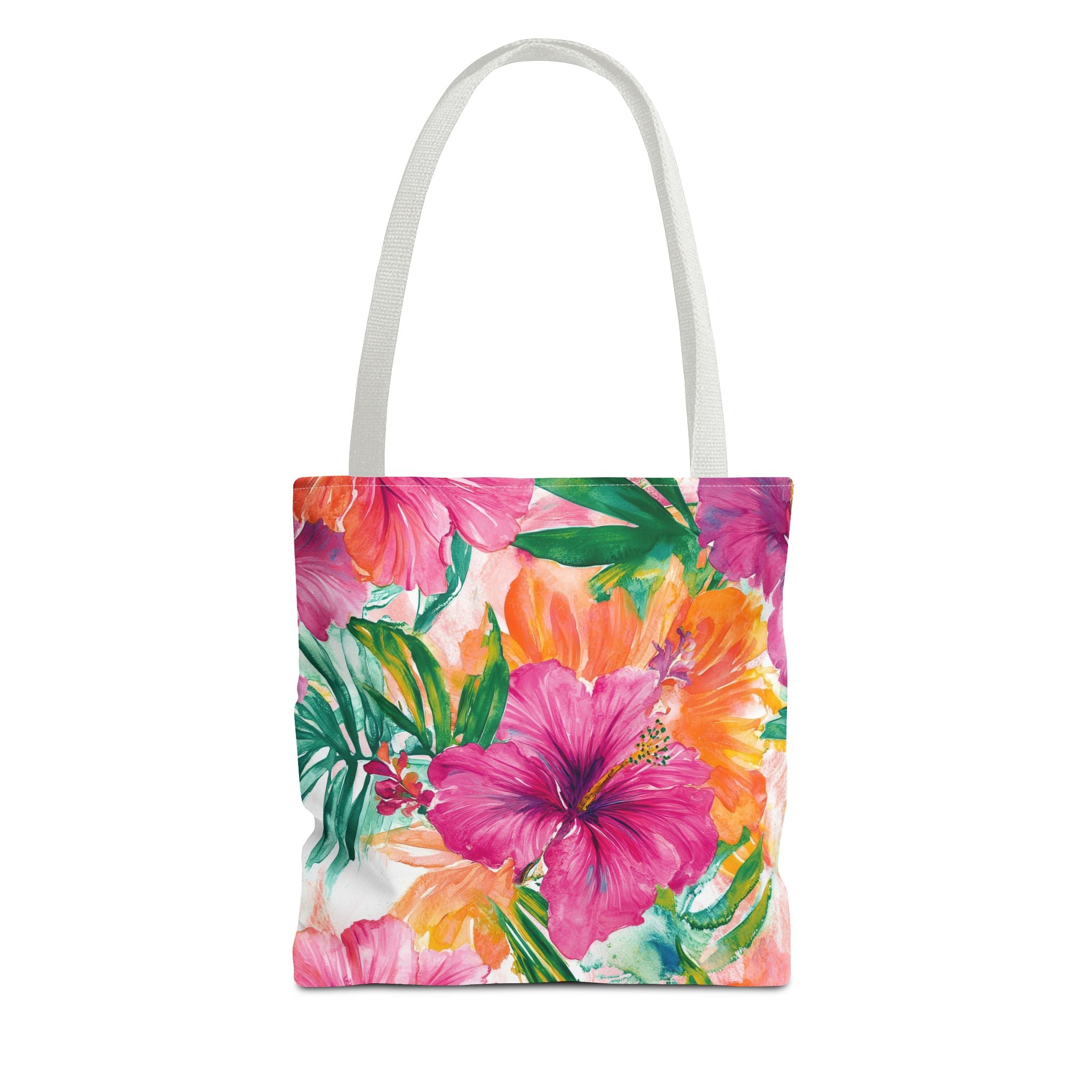 Pink Torpical Floral Tote Bag | Perfect for Beach Days, Shopping, or Gifts | Eco-Friendly, Lightweight, Summer Vibes, Travel Essential