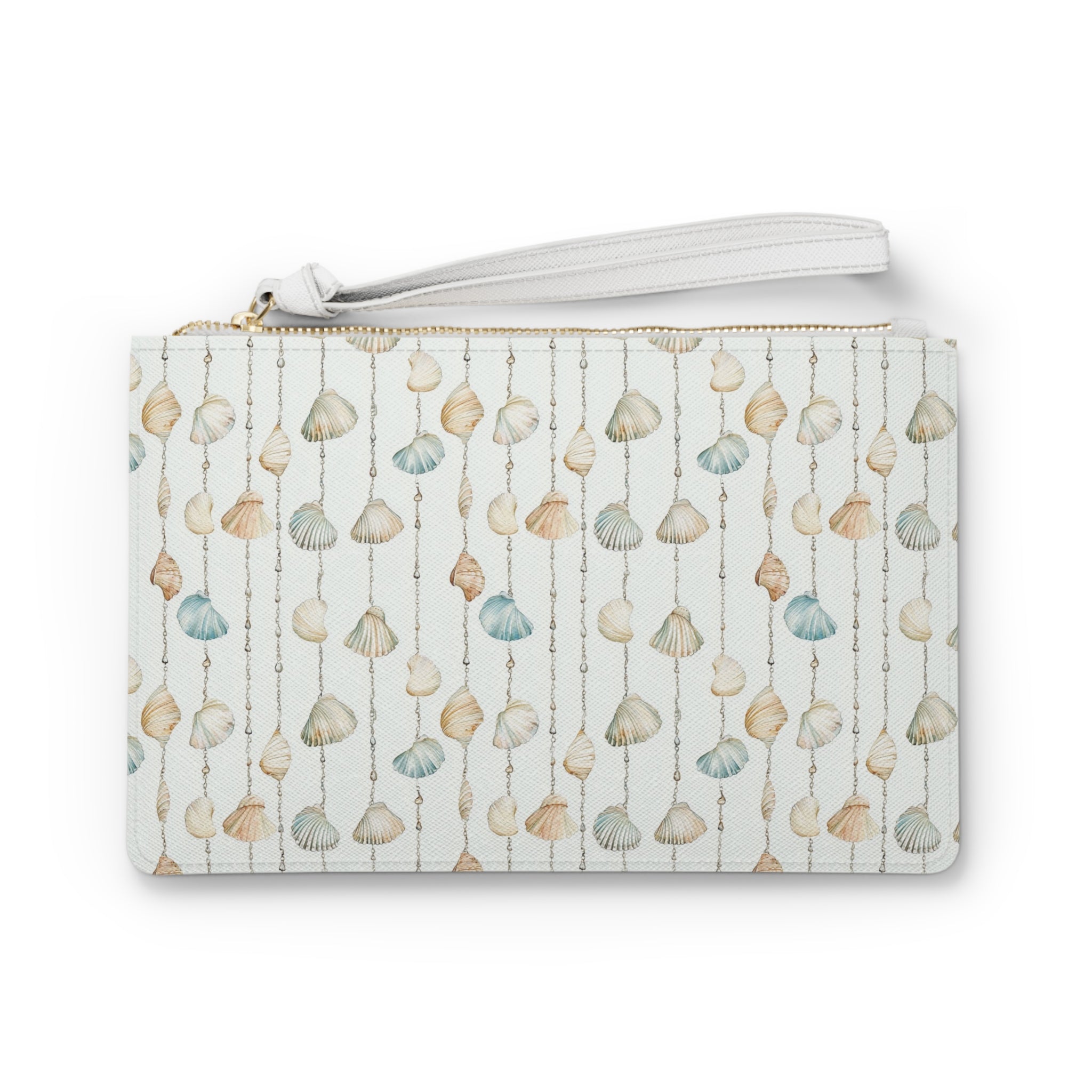 Seashell Lover Vegan Leather Clutch Bag- Coastal Charm, Beachy Accessory for Summer Adventures, Boho Style Purse, Ideal for Travel, Gifts for Her, Resort Wear