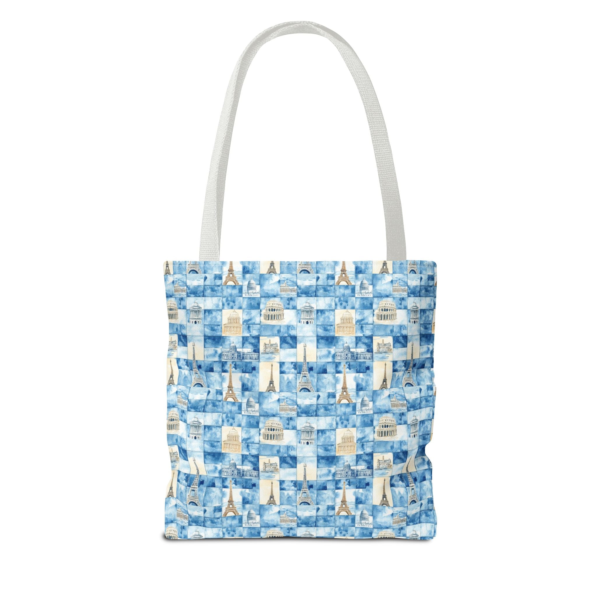 Europe- Chic Tote Bag with Blue Pattern, Stylish Shopping Tote, Beach Bag, Eco-Friendly Tote, Perfect Gift for Her