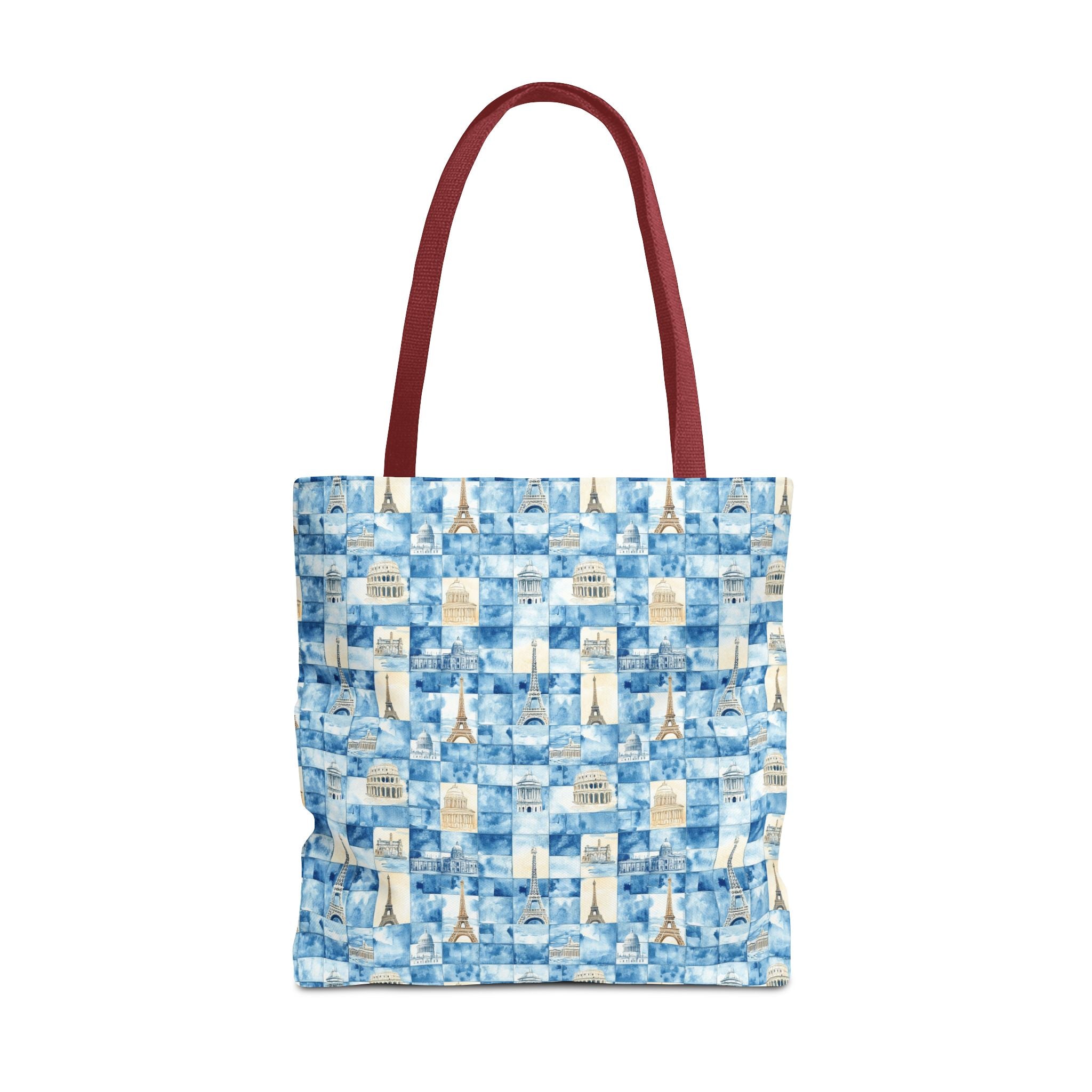 Europe- Chic Tote Bag with Blue Pattern, Stylish Shopping Tote, Beach Bag, Eco-Friendly Tote, Perfect Gift for Her