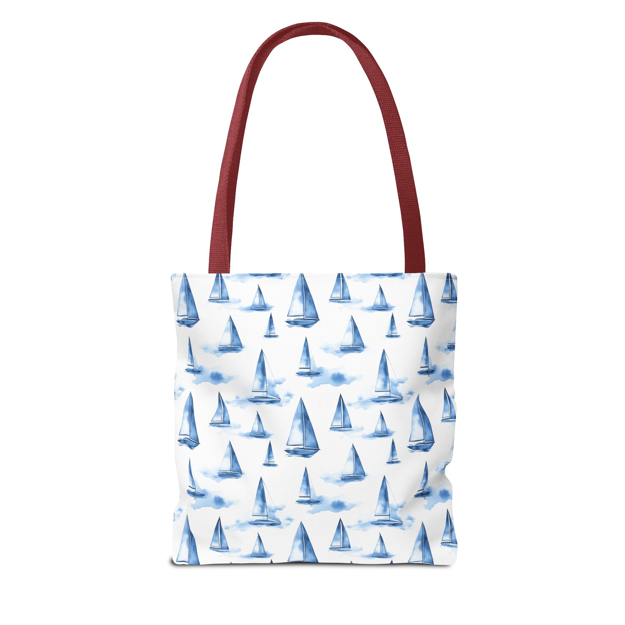 Blue Sail Boat - Nautical Tote Bag, Sailboat Shopping Bag, Beach Tote, Gift for Sailors, Vacation Accessory, Summer Bag