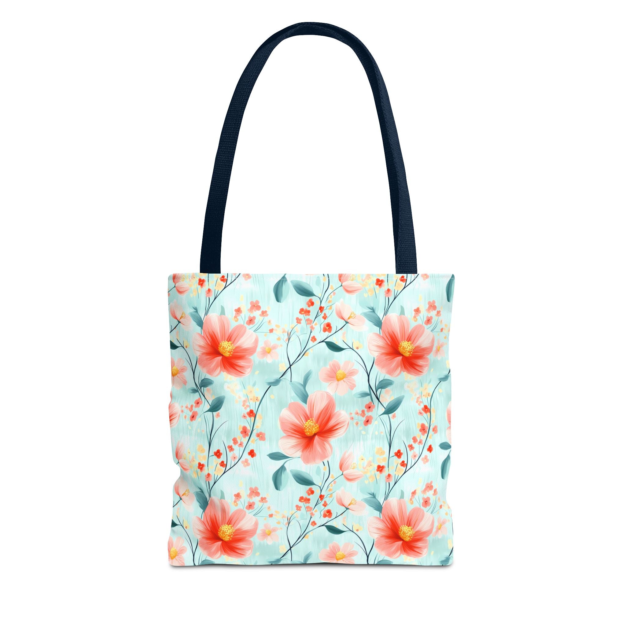 Teal Daisy - Floral Tote Bag, Boho Chic Carryall, Beach Bag, Gifts for Her, Spring Fashion Accessory, Eco-Friendly Shopping Bag