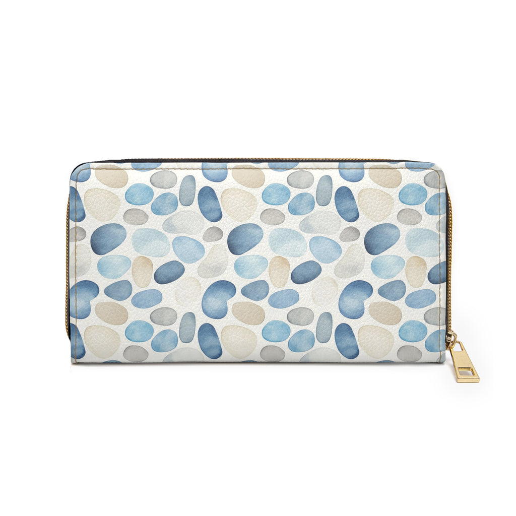 Cobblestone Vegan Leather Wallet, Chic Watercolor Zipper Wallet | Stylish Clutch, Travel Wallet, Modern Accessory, Gifts for Her, Everyday Essentials