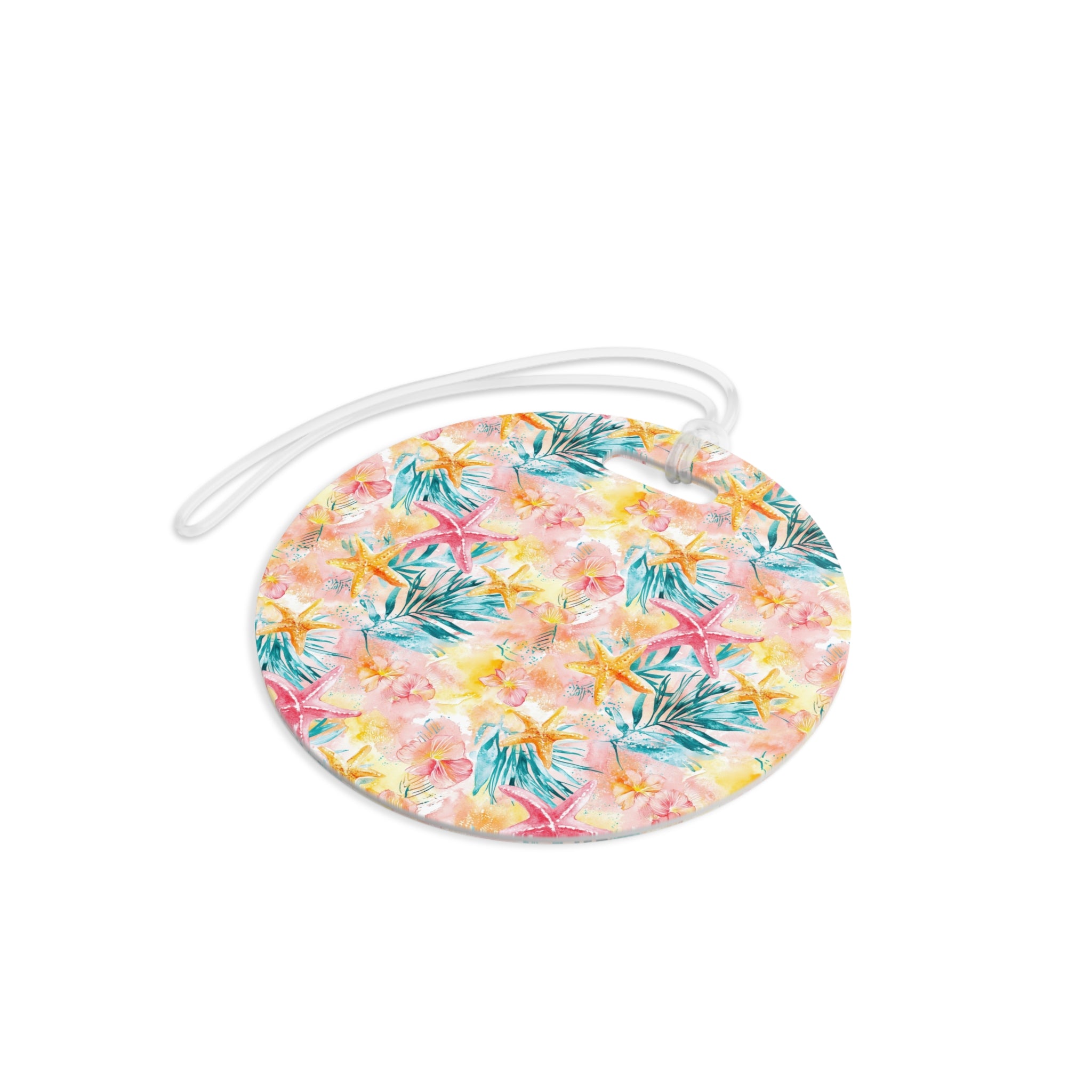 Pink Tropical Starfish Luggage Tag, Travel Accessories, Luggage, Vacation must have, Beach Vacation Supplies