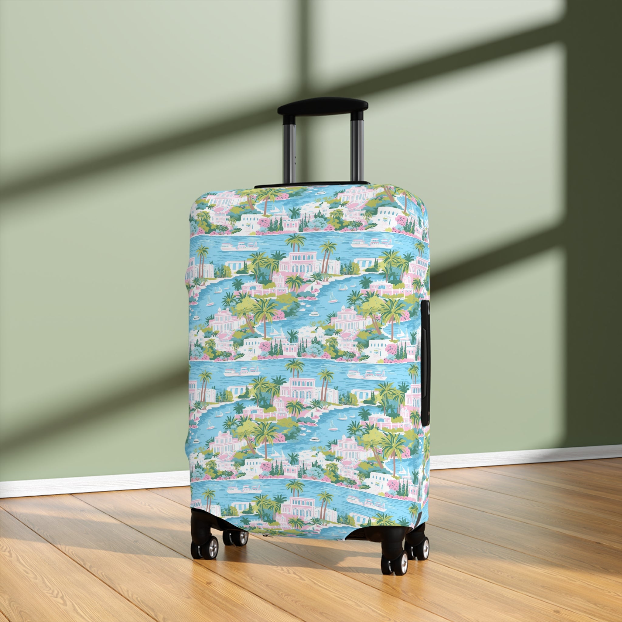Greek Island - Tropical Luggage Cover - Travel Style, Vacation Accessory, Unique Gift, Summer Travel, Beach Getaway