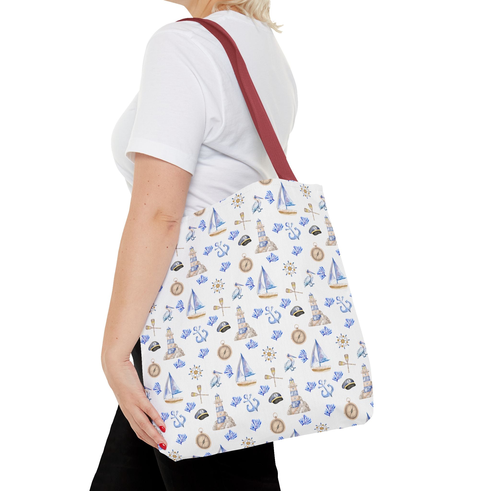 Sail Away - Nautical Themed Tote Bag, Beach Bag, Sailor Tote, Summer Essentials, Gift for Sea Lovers, Travel Bag