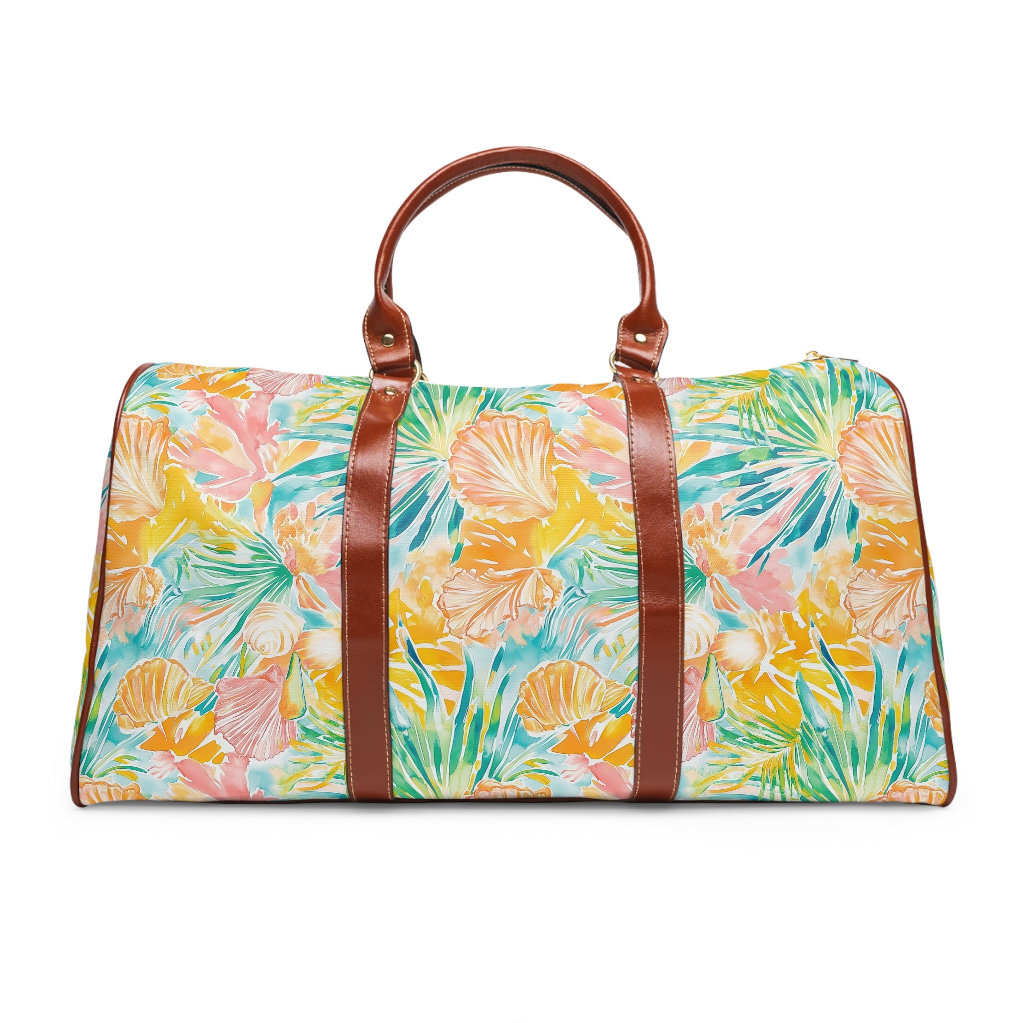 Neon Tropics - Vibrant Waterproof Travel Bag, Beach Tote, Weekender Duffle, Floral Luggage, Perfect for Summer Vacations, Travel Essentials
